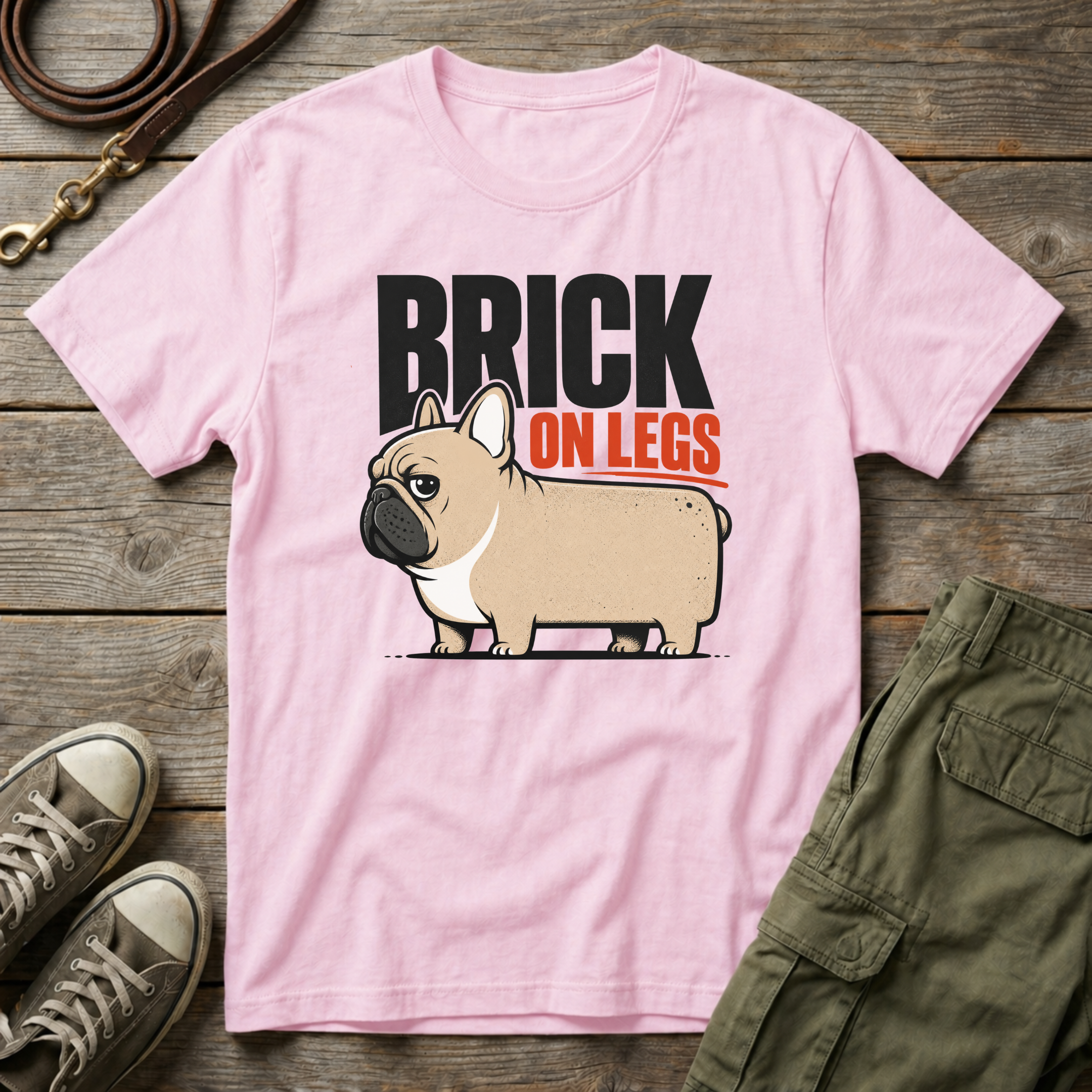 Frenchie Brick On Legs T-Shirt