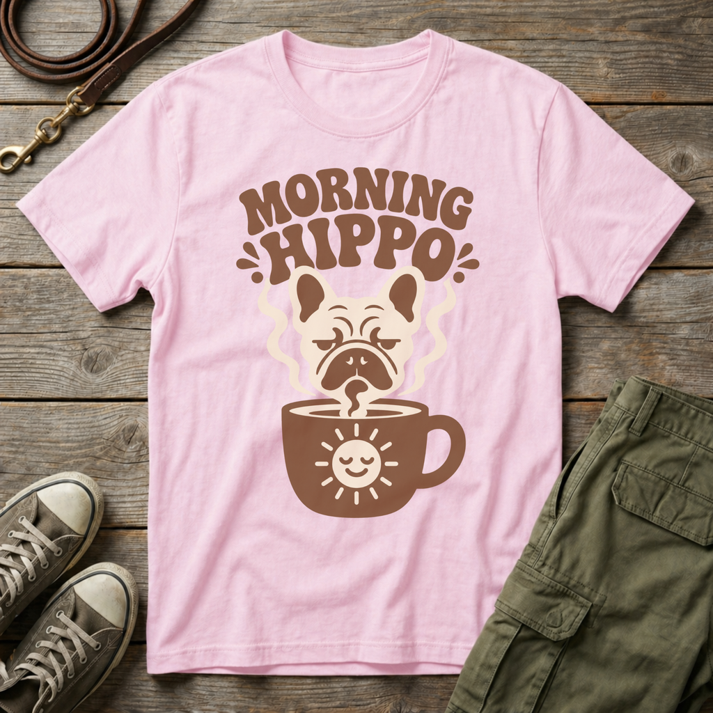 Frenchie Morning Hippo T-Shirt