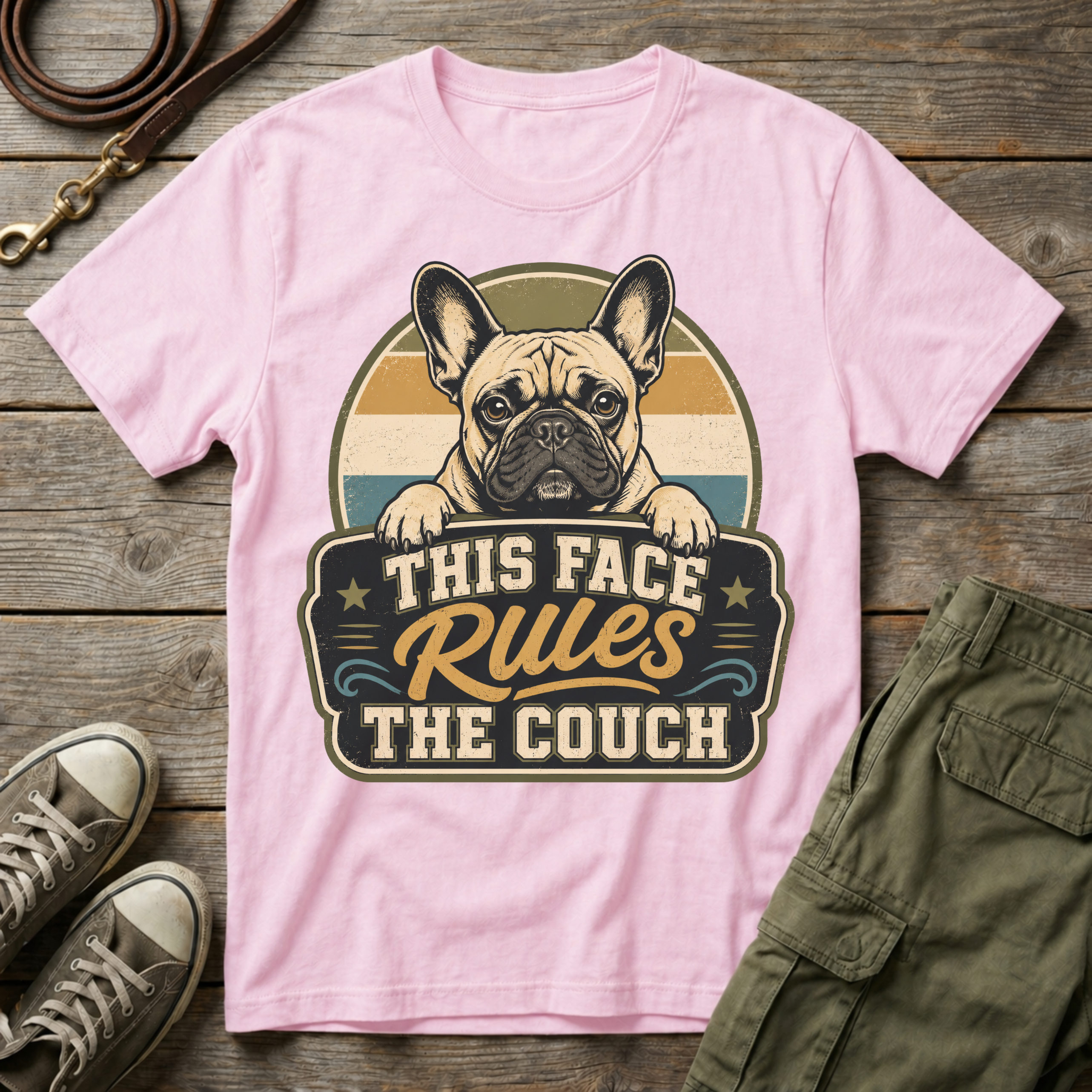 Frenchie Rules The Couch T-Shirt
