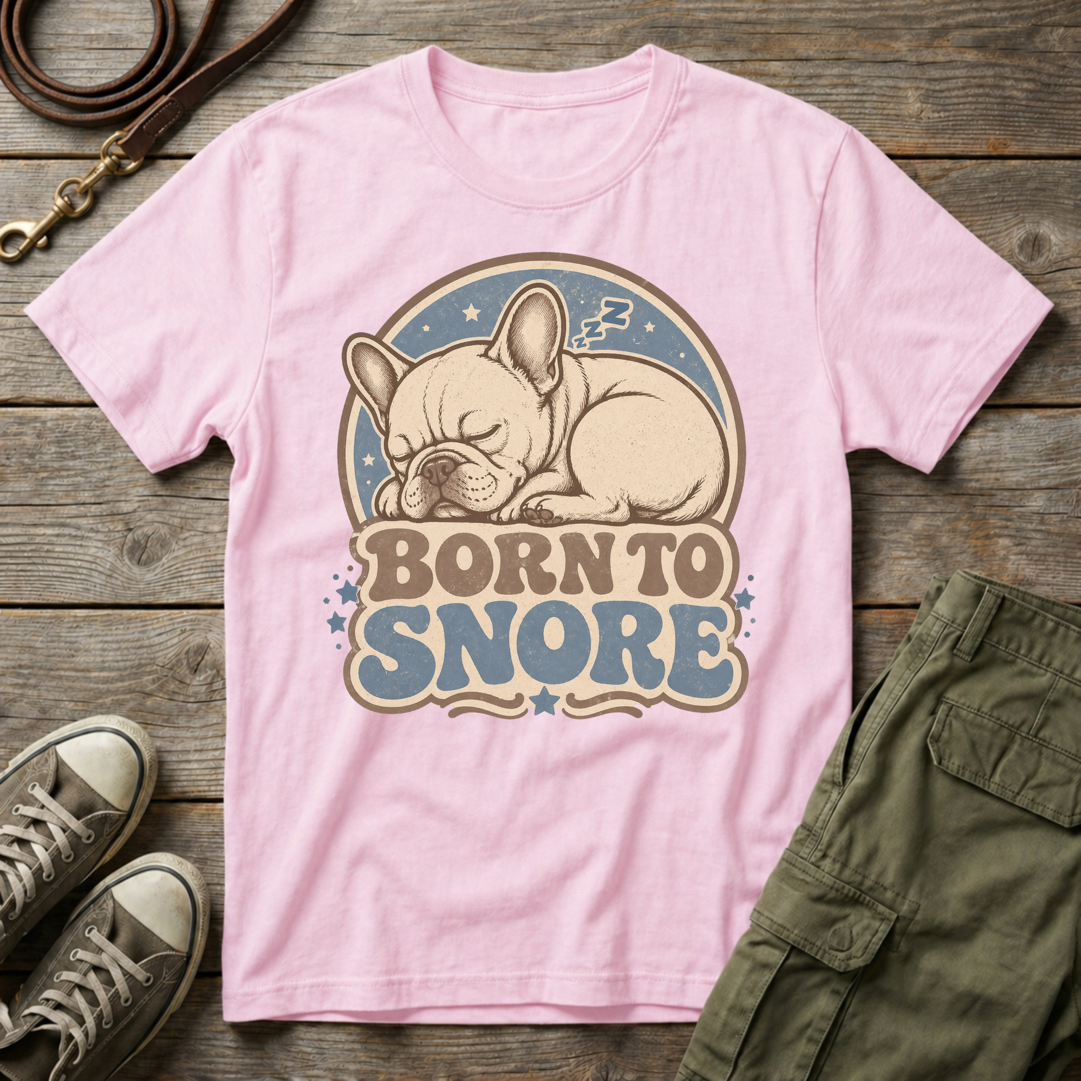 Frenchie Born To Snore T-Shirt