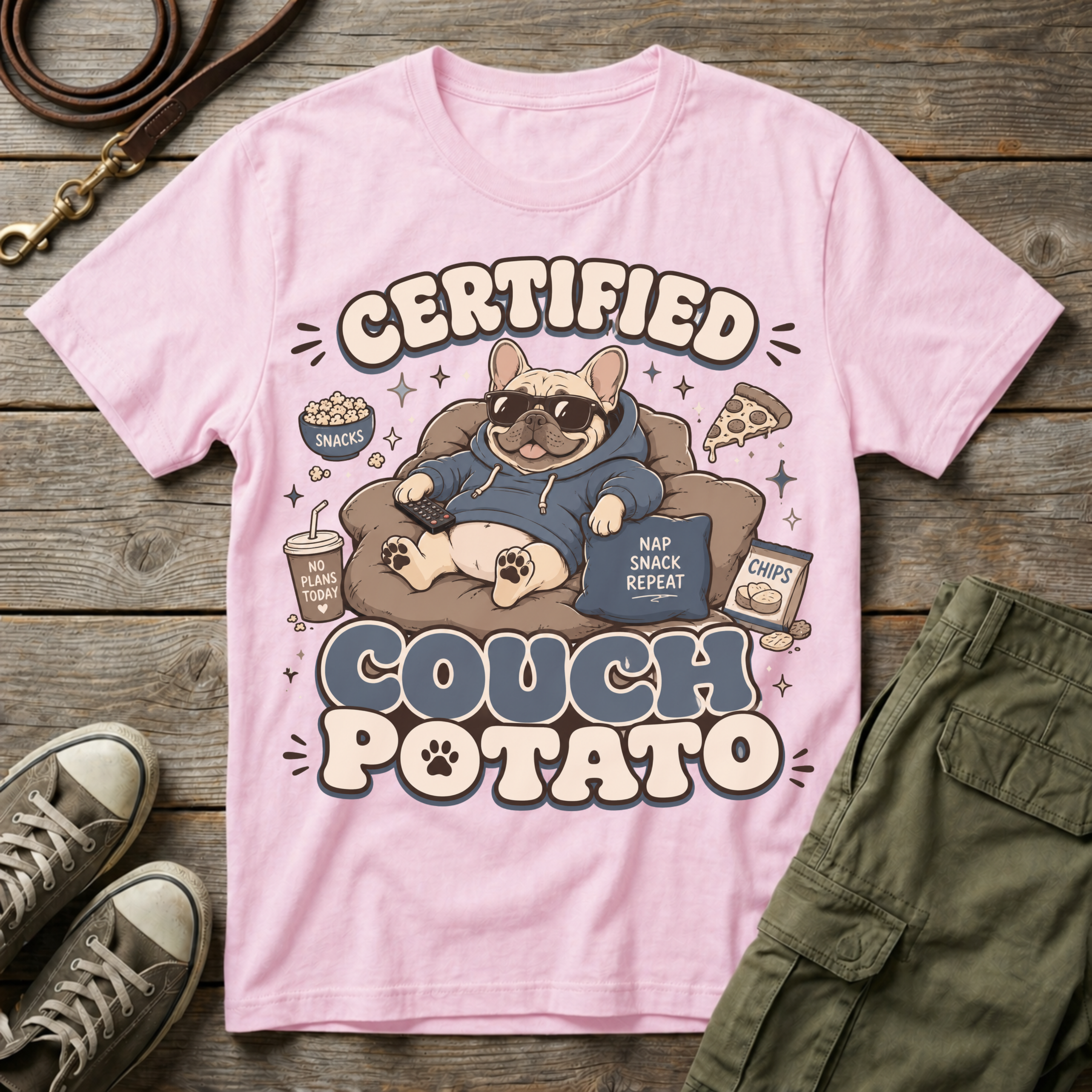 Frenchie Certified Couch Potato T-Shirt