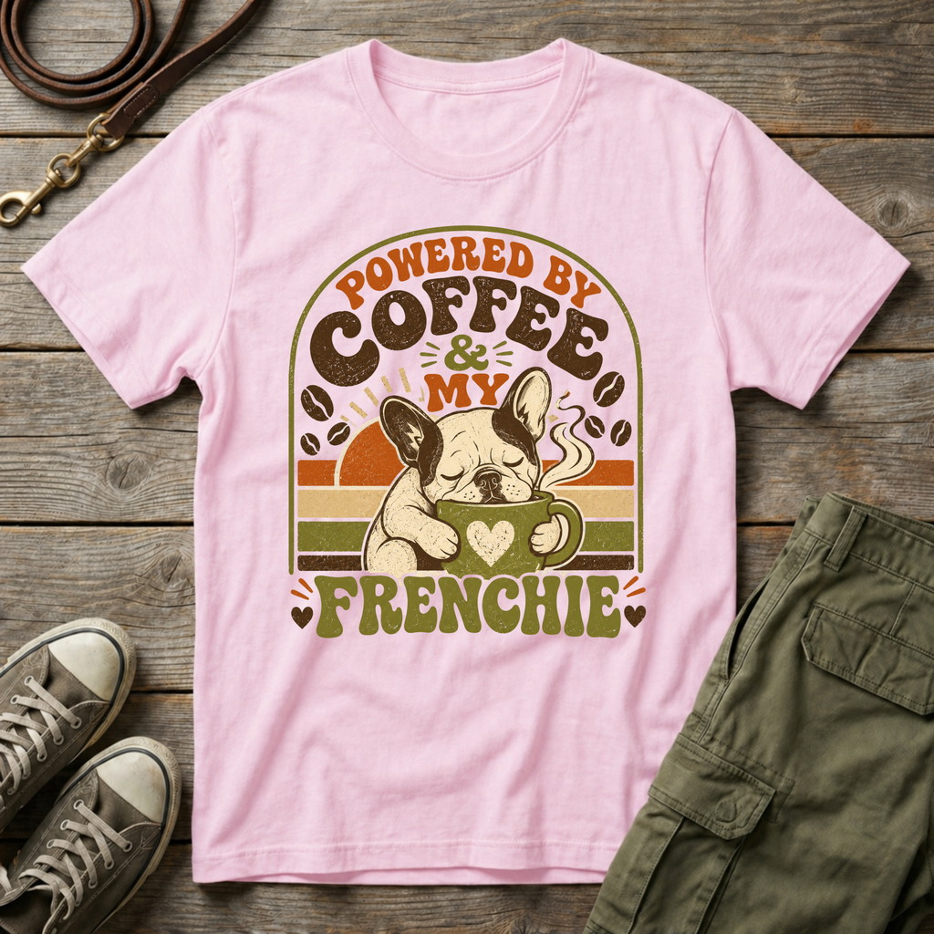 Powered By Coffee & Frenchie T-Shirt