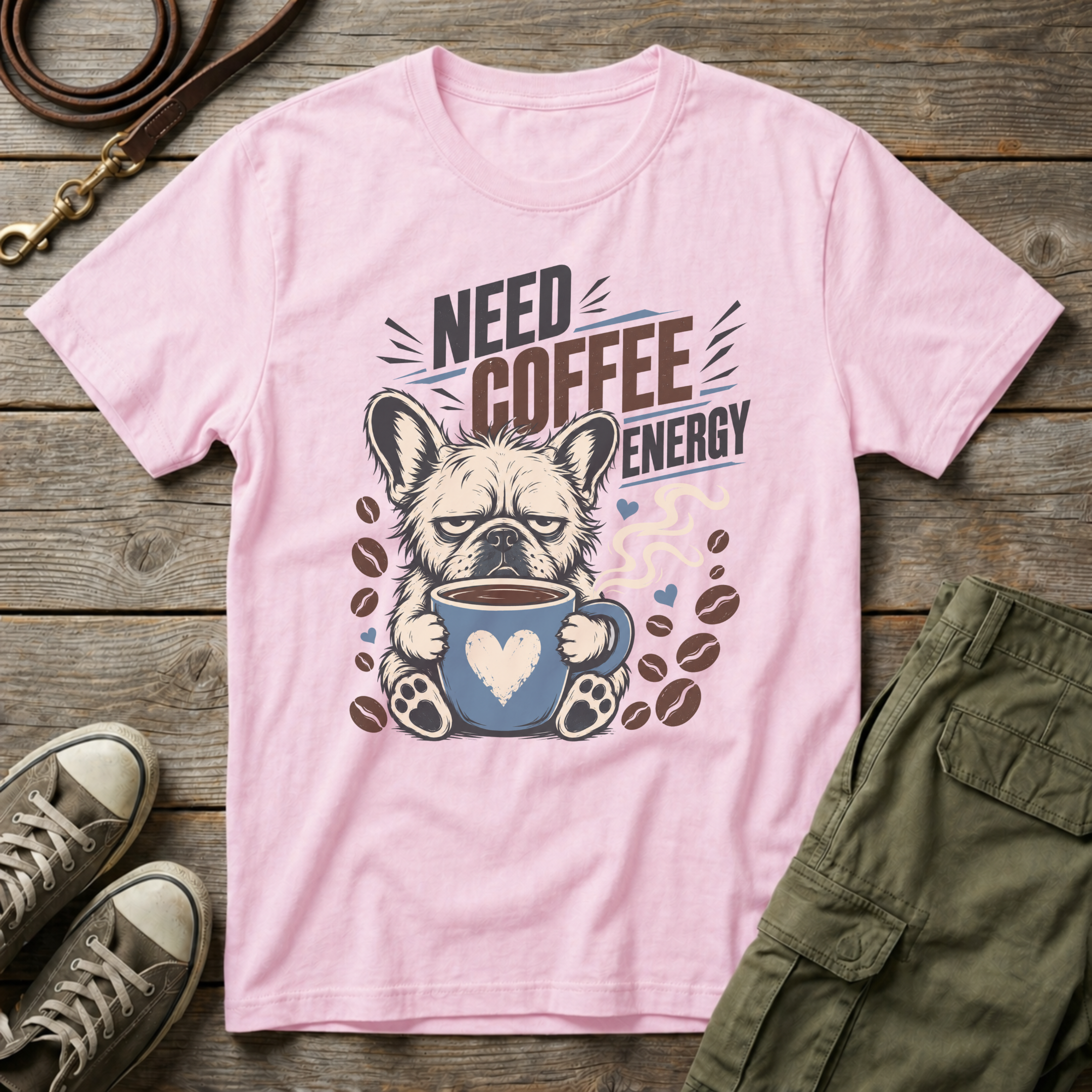 Frenchie Need Coffee T-Shirt