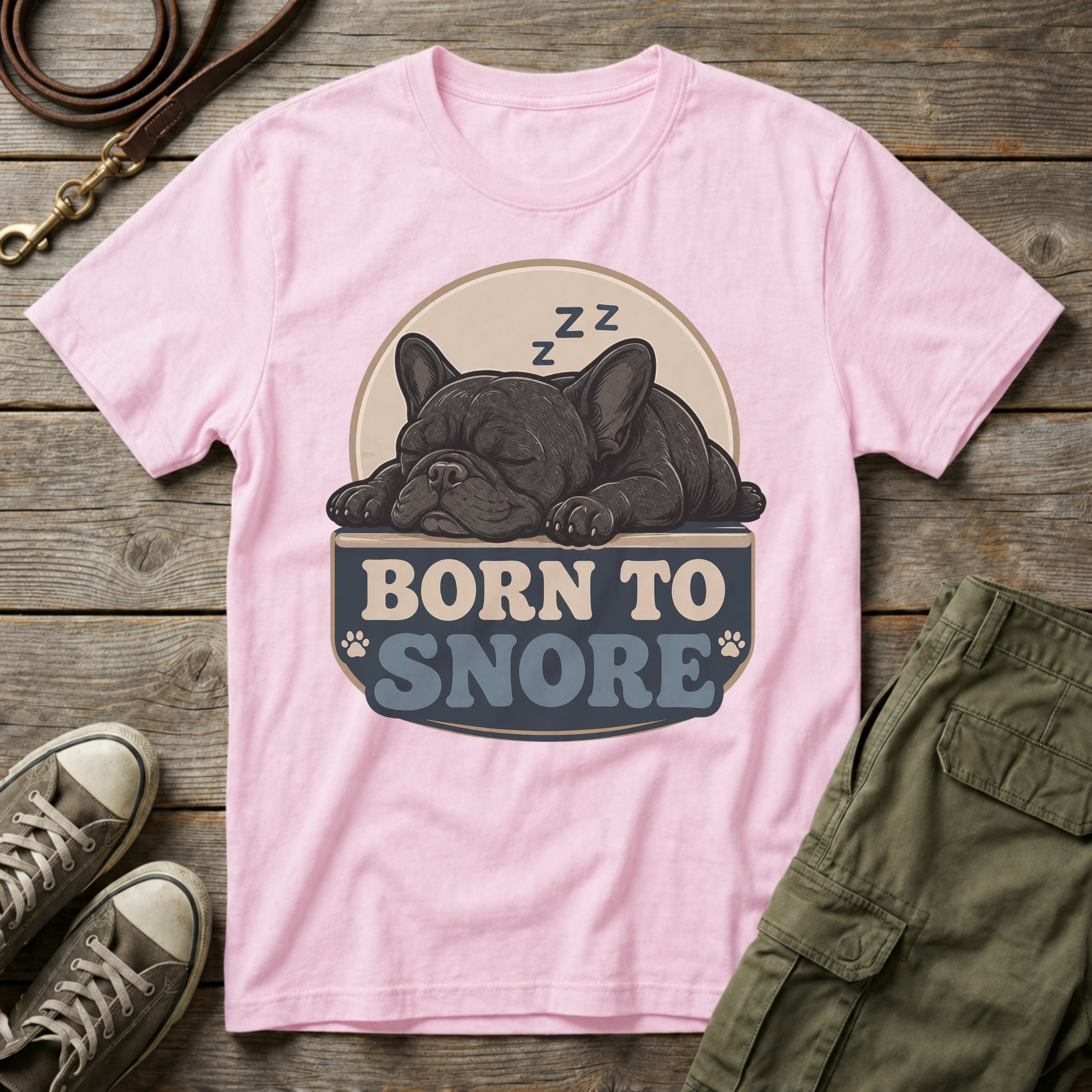 Frenchie Born To Snore T-Shirt
