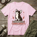 Frenchie Charged By Compliments T-Shirt
