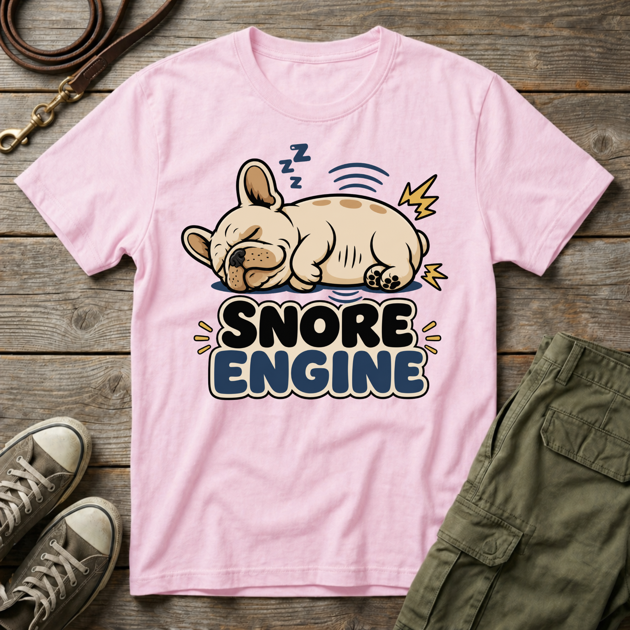 Frenchie Snore Engine T-Shirt