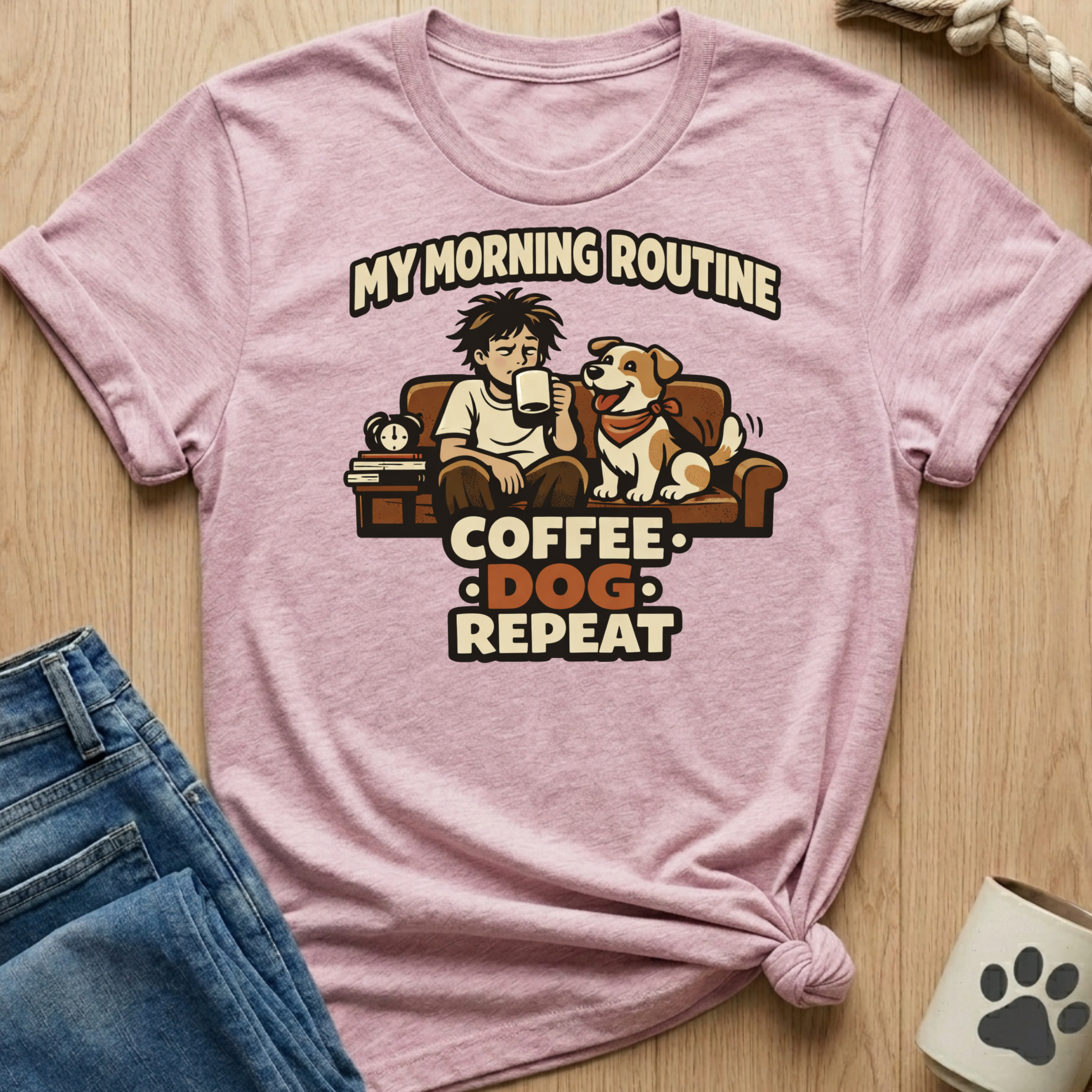 Coffee Dog Repeat T-Shirt