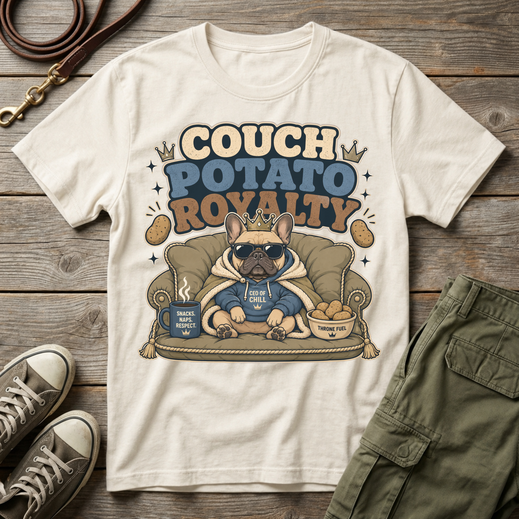 Frenchie Couch Potato Royalty T-Shirt