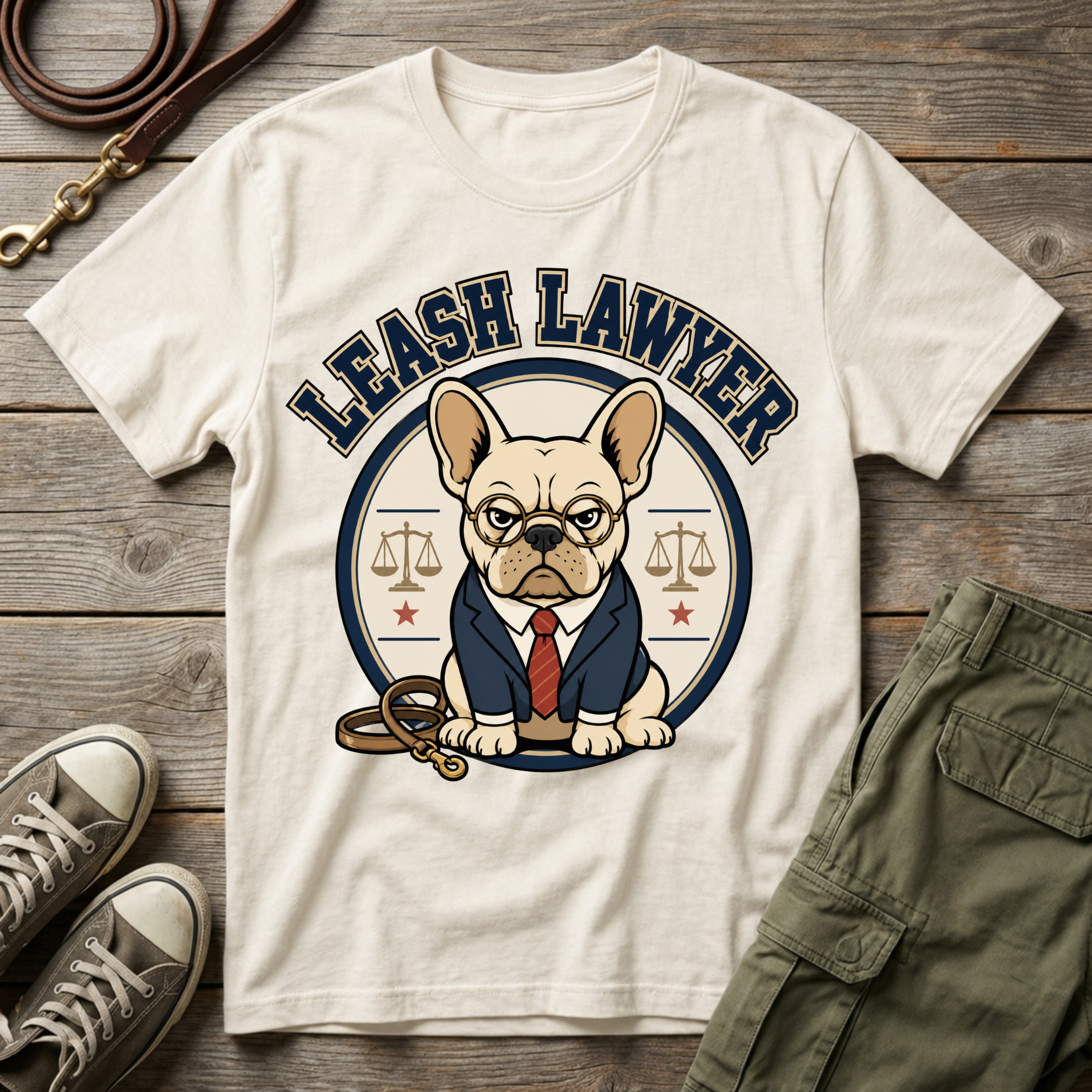 Frenchie Leash Lawyer T-Shirt
