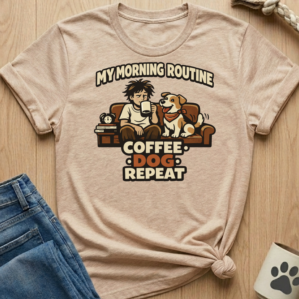 Coffee Dog Repeat T-Shirt