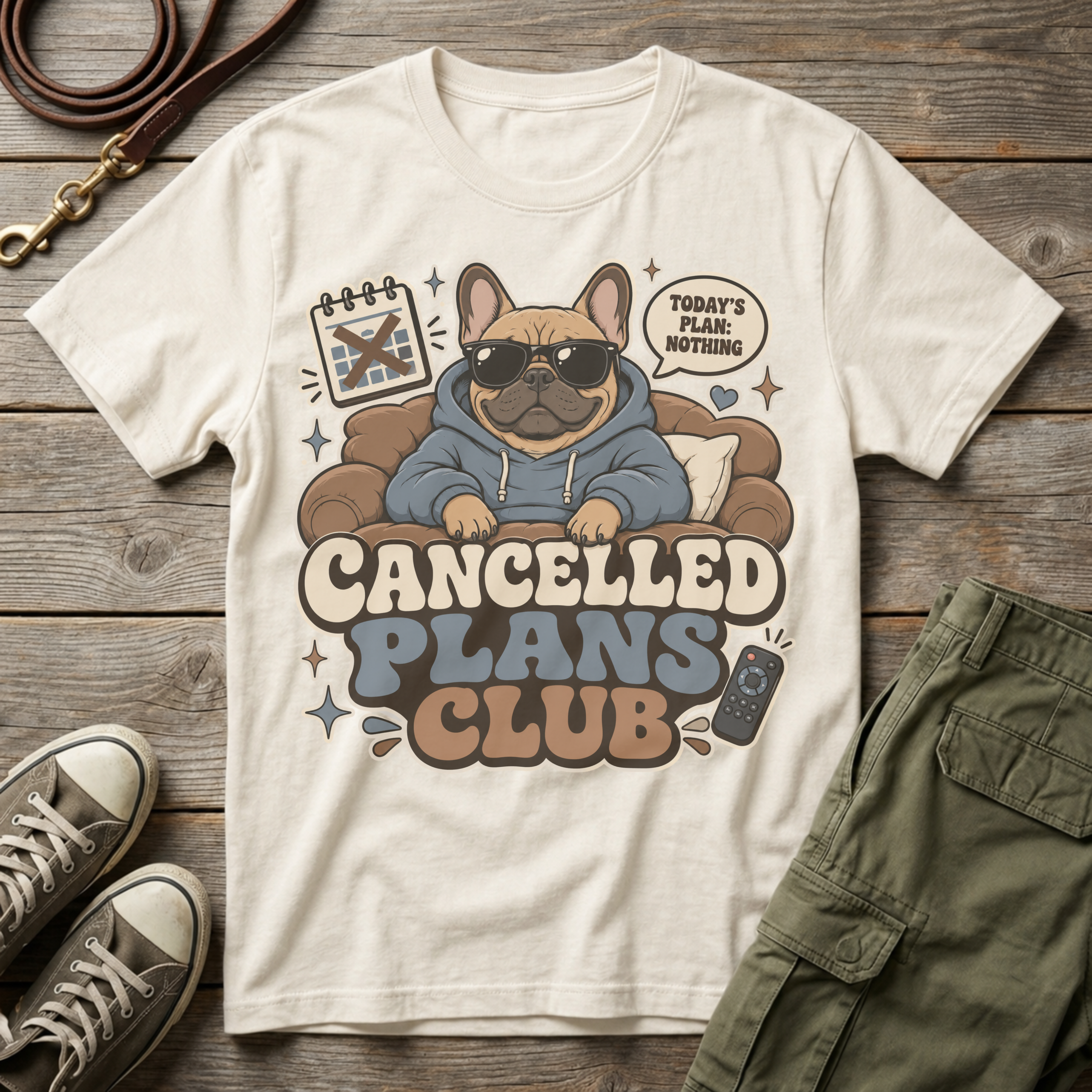 Frenchie Cancelled Plans T-Shirt