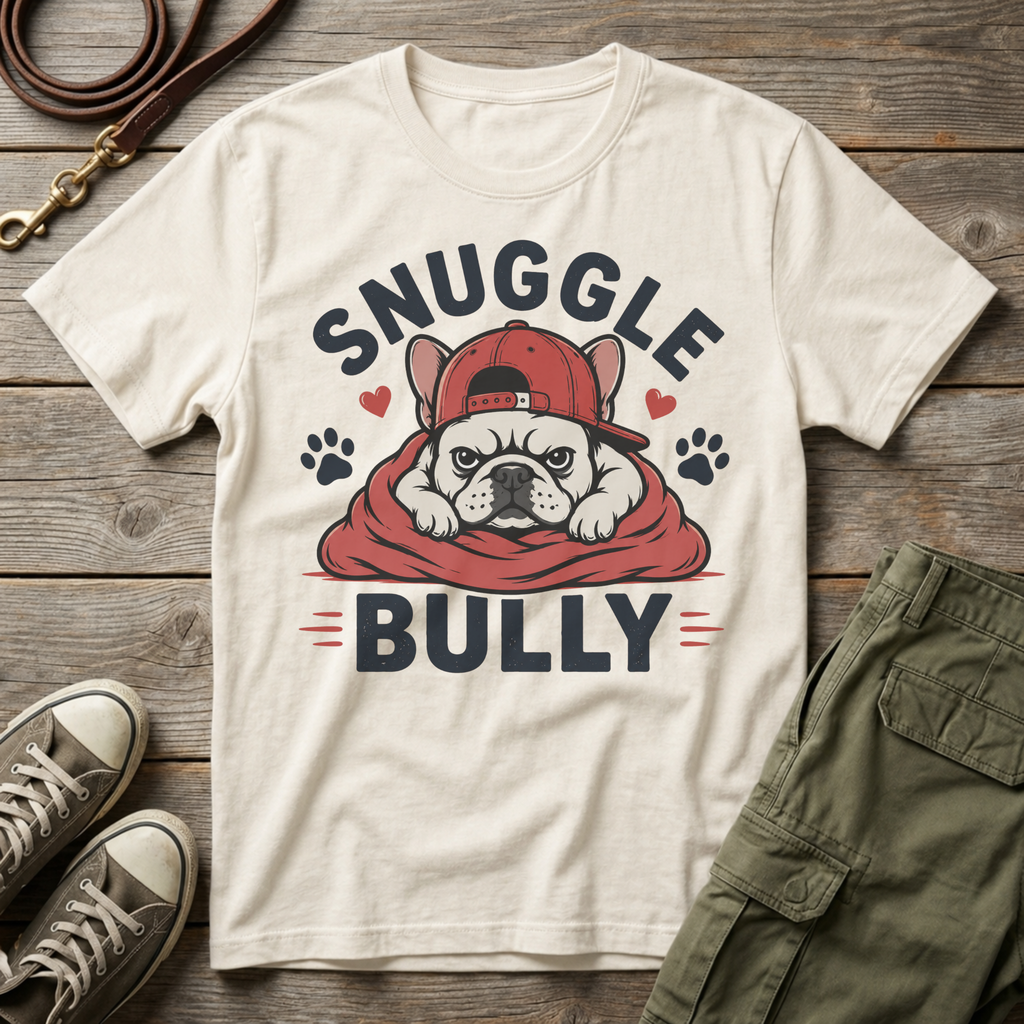 Frenchie Snuggle Bully Cap T-Shirt