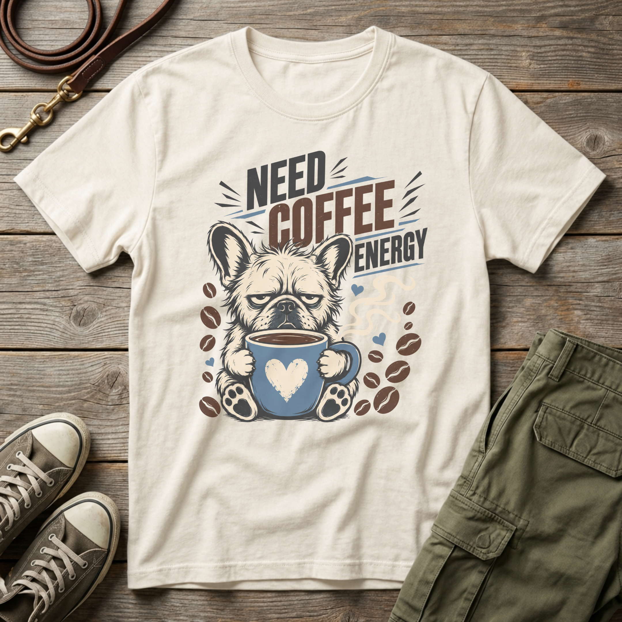 Frenchie Need Coffee T-Shirt