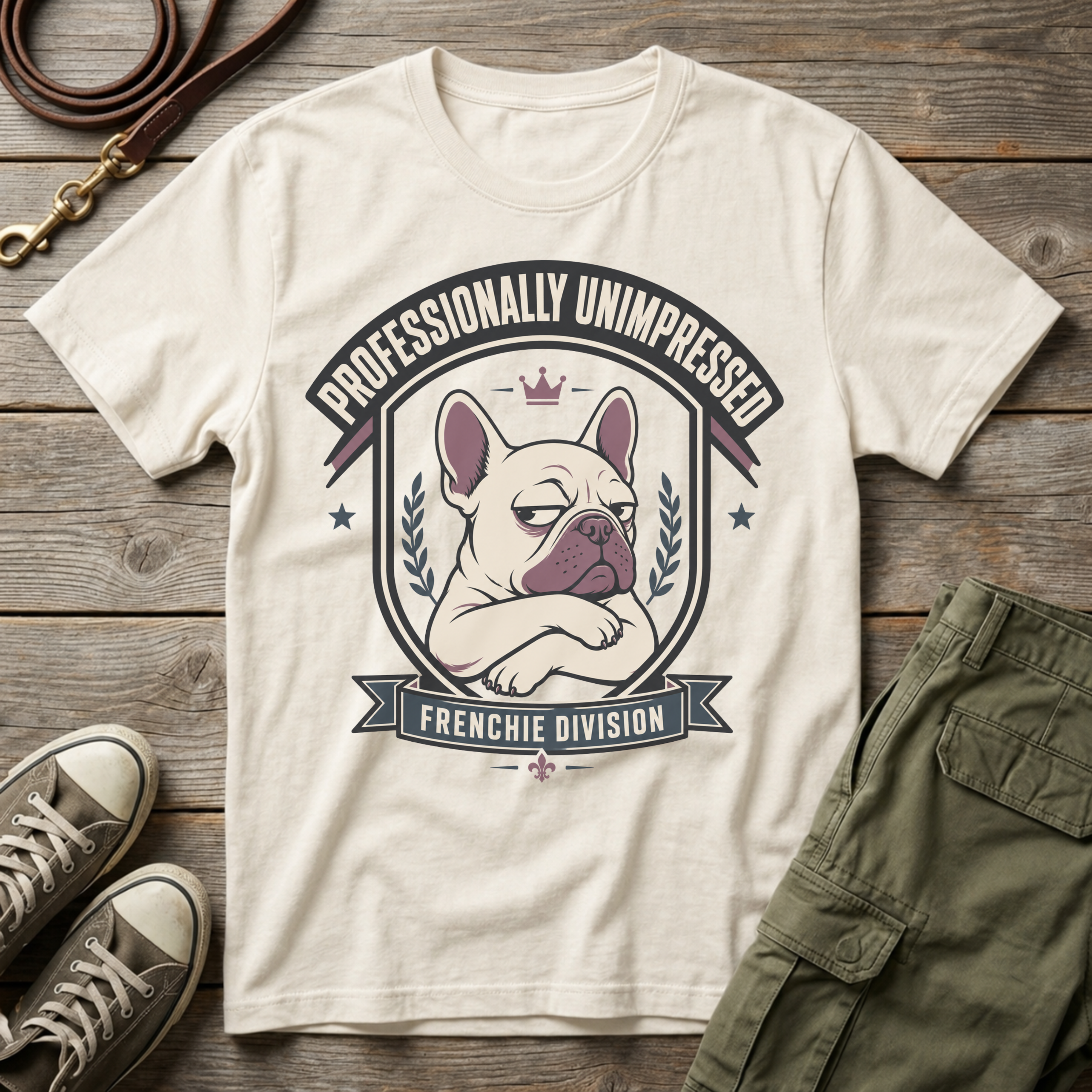 Professionally Unimpressed Frenchie Division T-Shirt