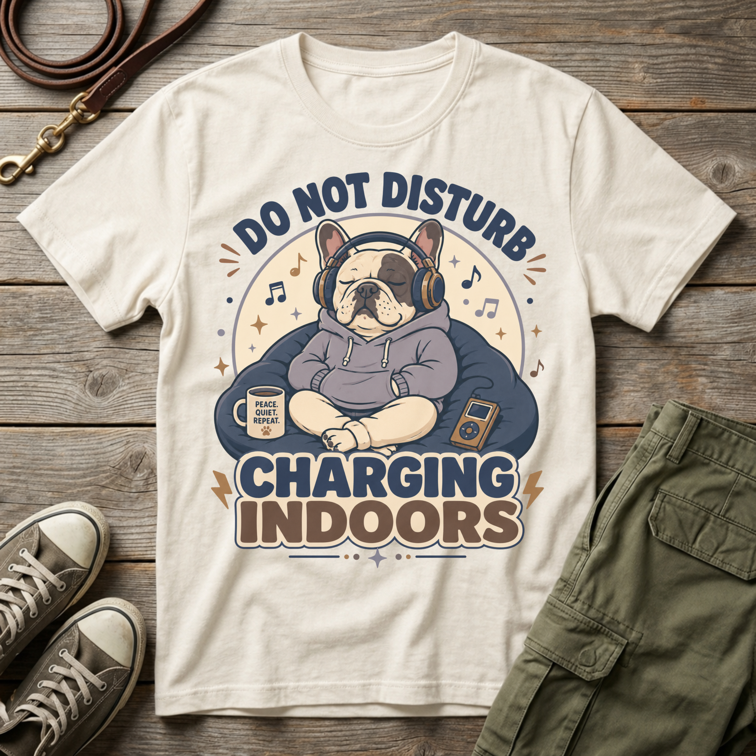 Frenchie Charging Indoors T-Shirt