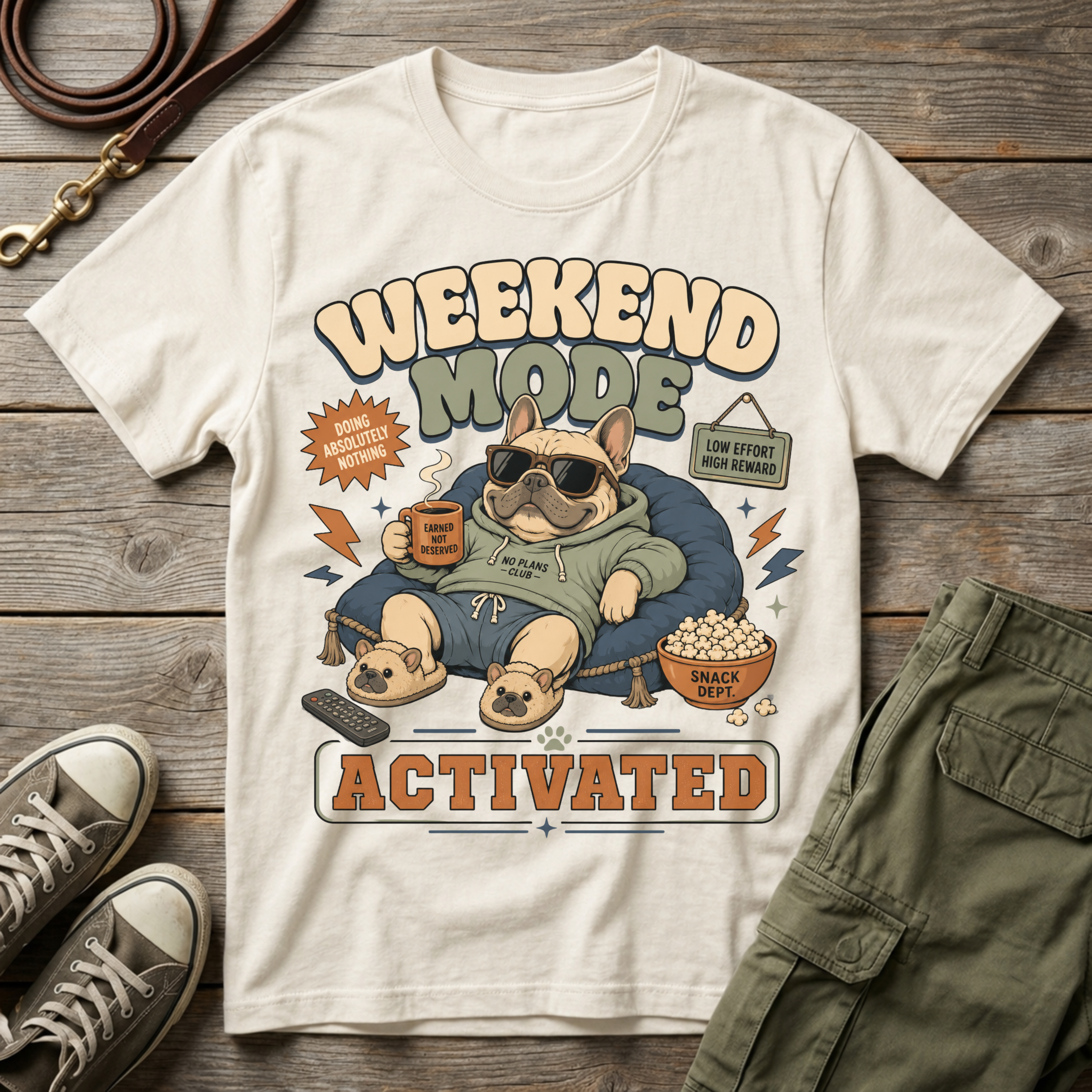 Frenchie Weekend Mode T-Shirt