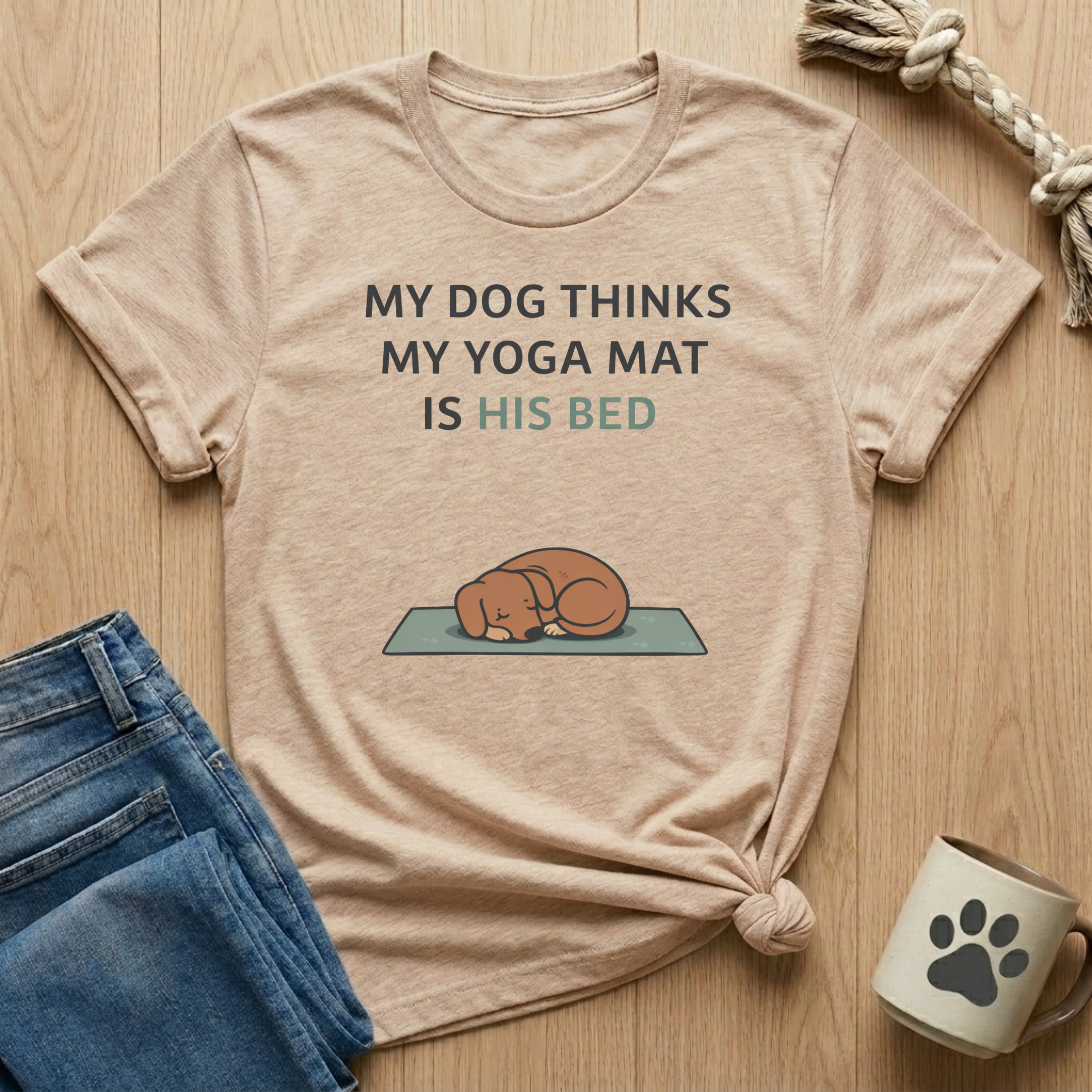 Yoga Mat is his Bed T-Shirt