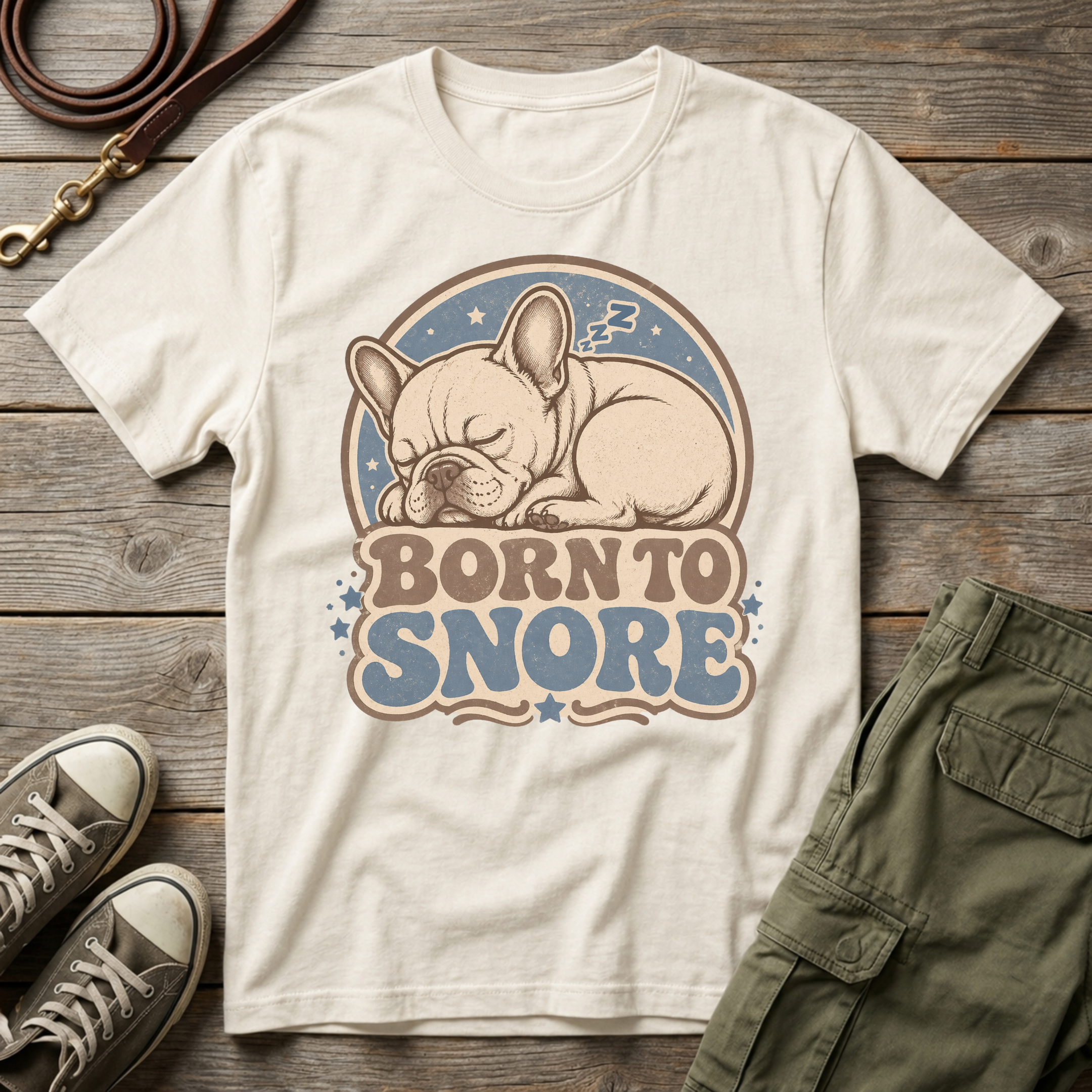 Frenchie Born To Snore T-Shirt