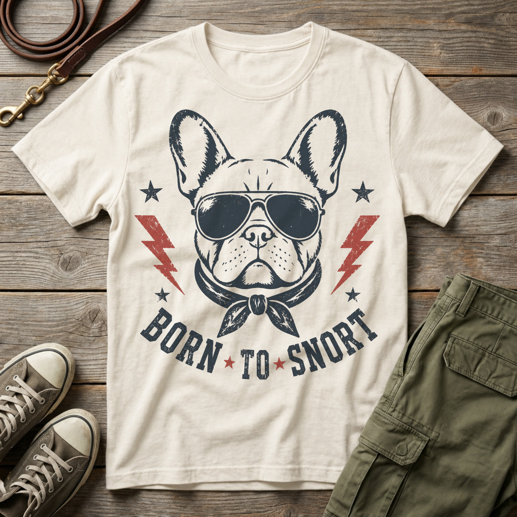 Frenchie Born To Snort T-Shirt
