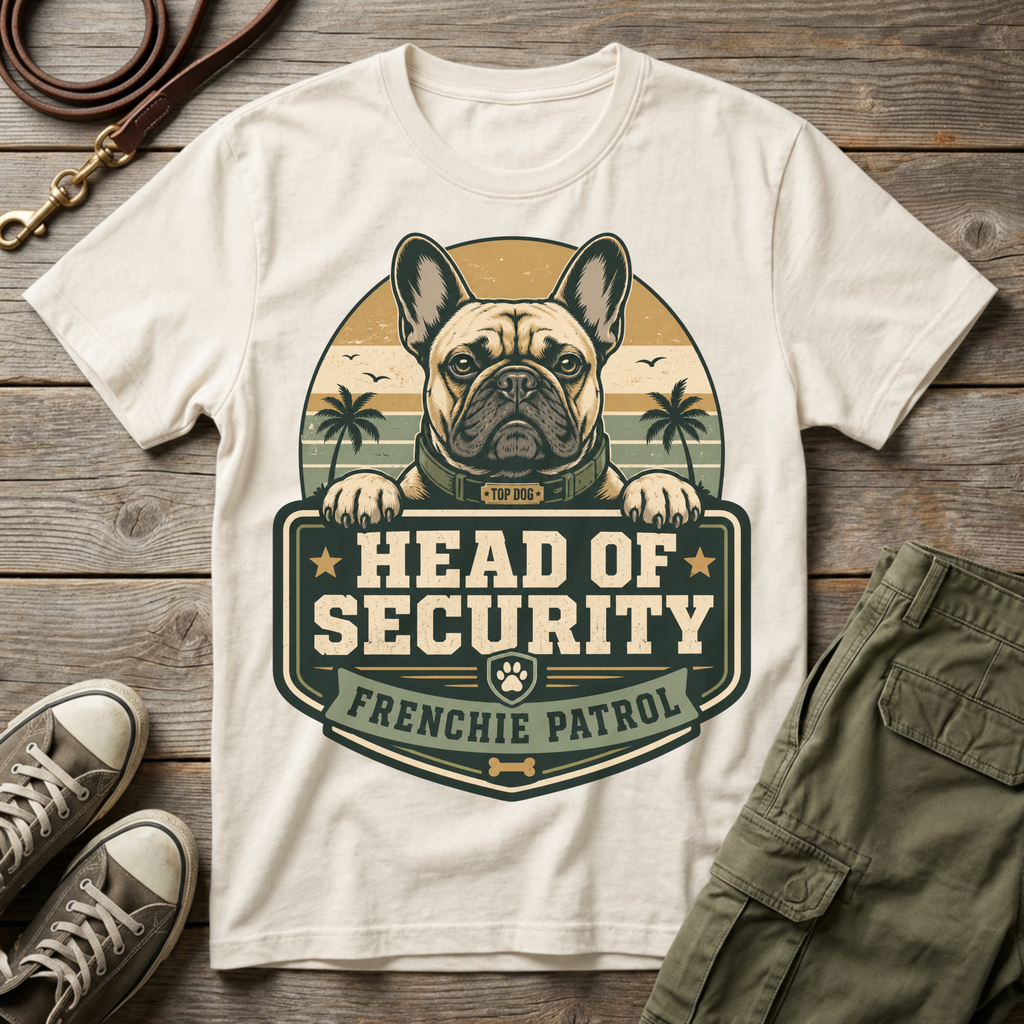 Frenchie Patrol Head Security T-Shirt