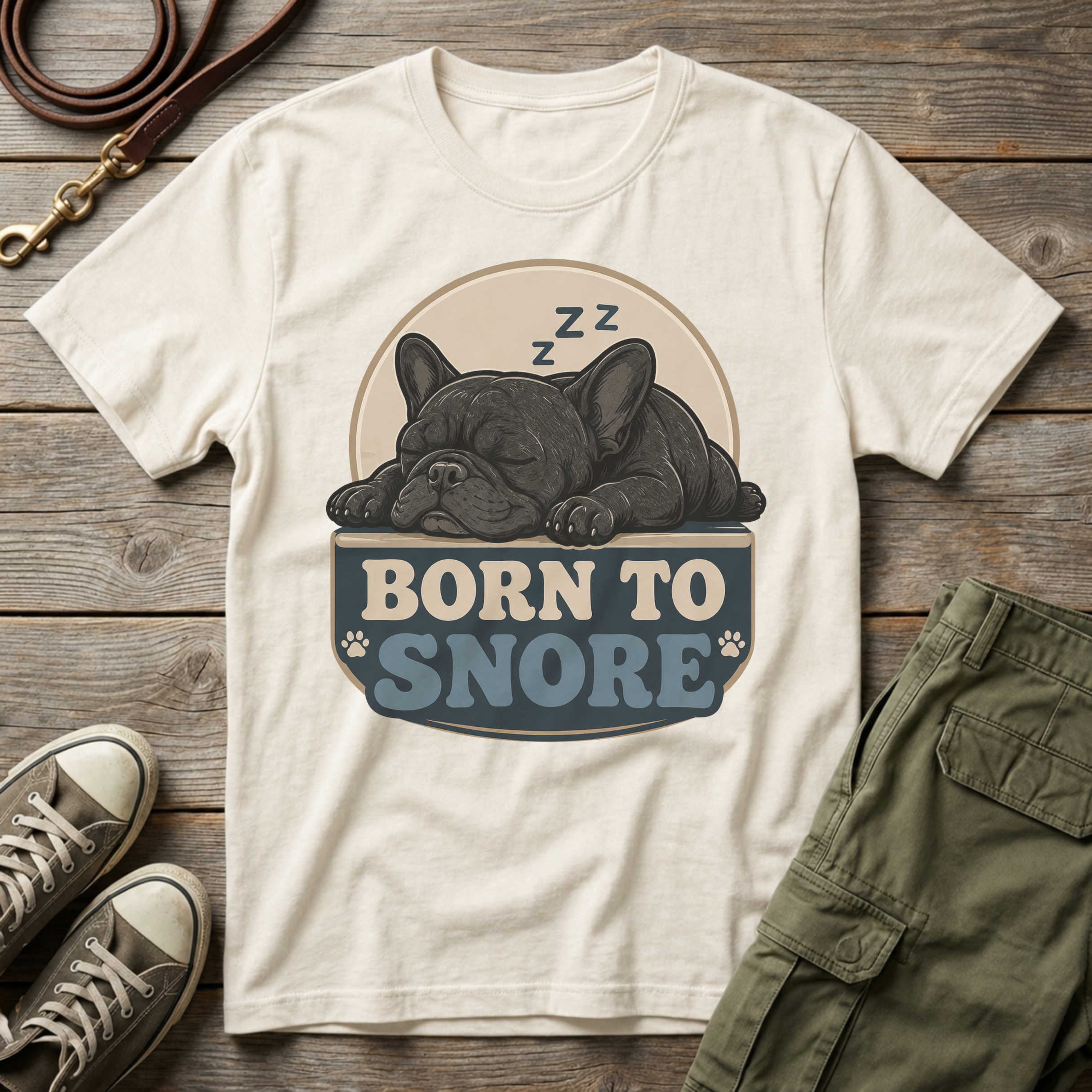Frenchie Born To Snore T-Shirt