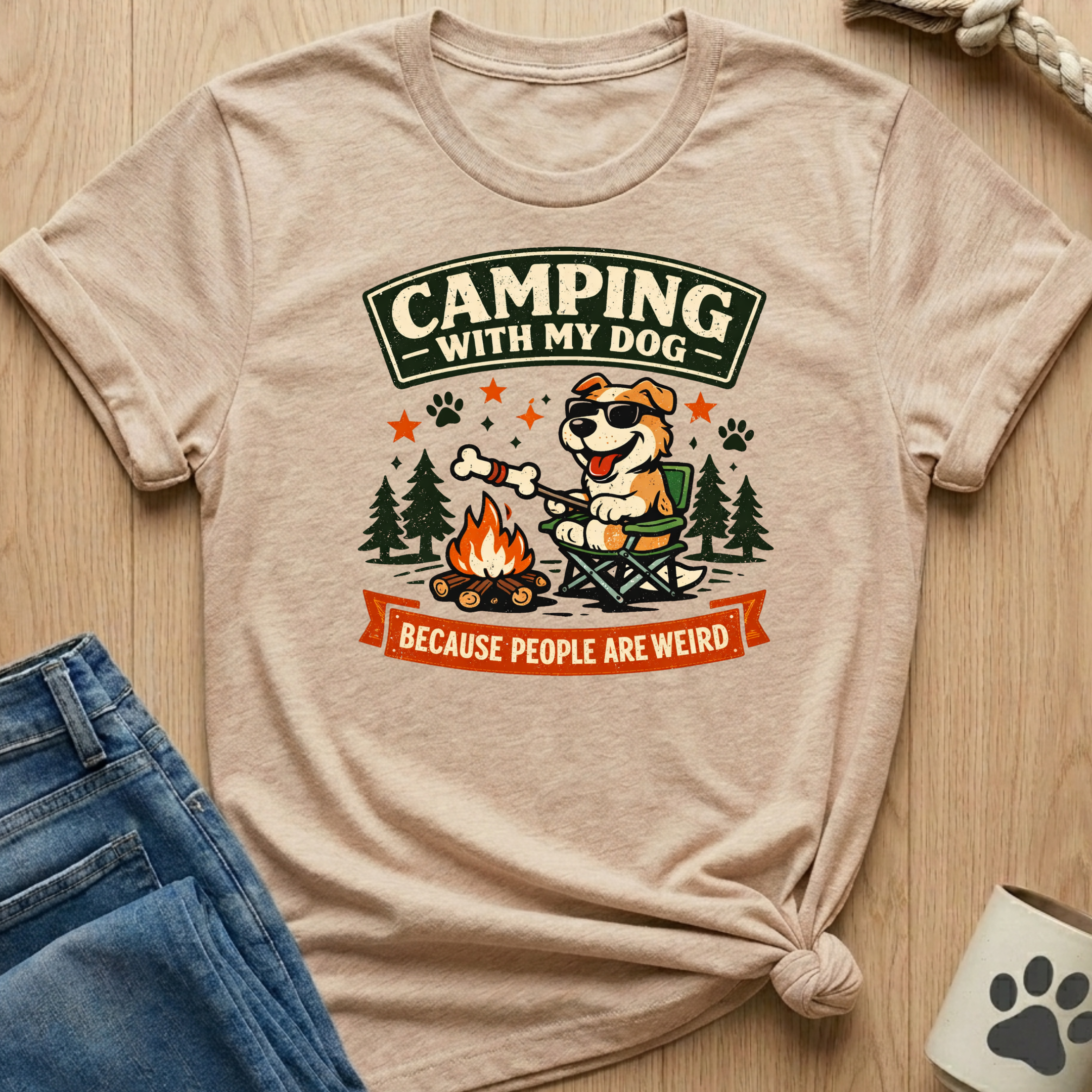 Camping With Dog T-Shirt