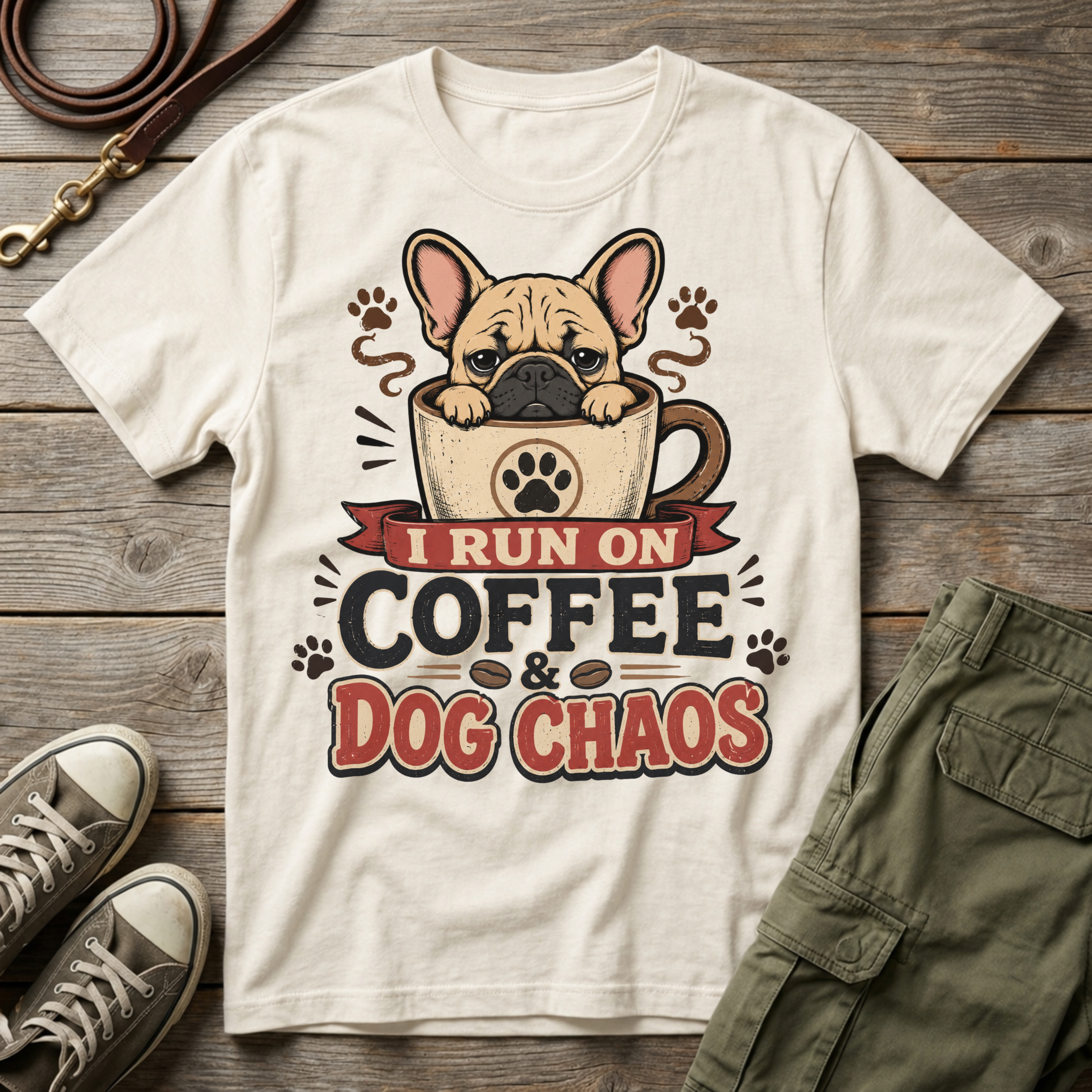 I Run on Coffee & Dog Chaos T-Shirt