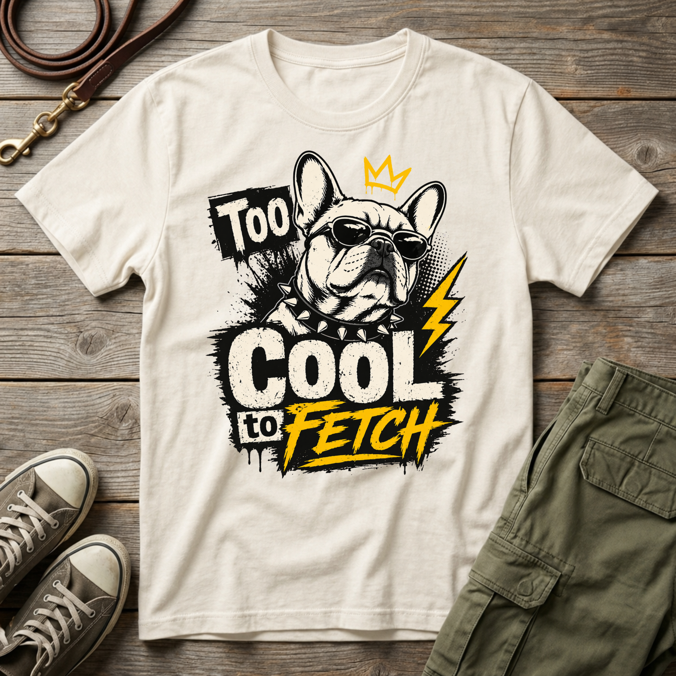 Frenchie Too Cool To Fetch T-Shirt