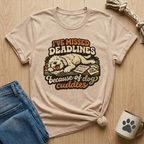 Missed Deadlines - Dog Cuddles  T-Shirt