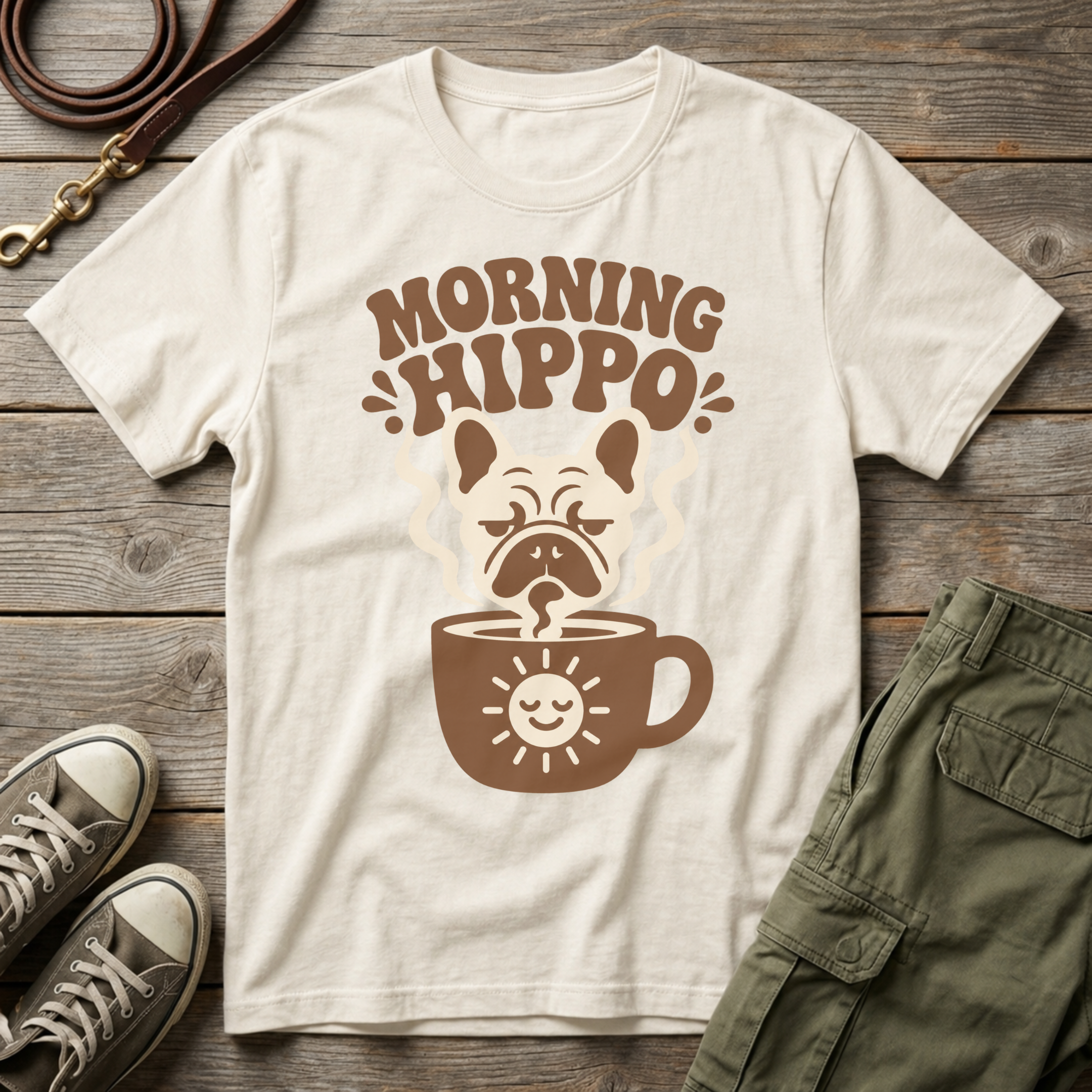 Frenchie Morning Hippo T-Shirt