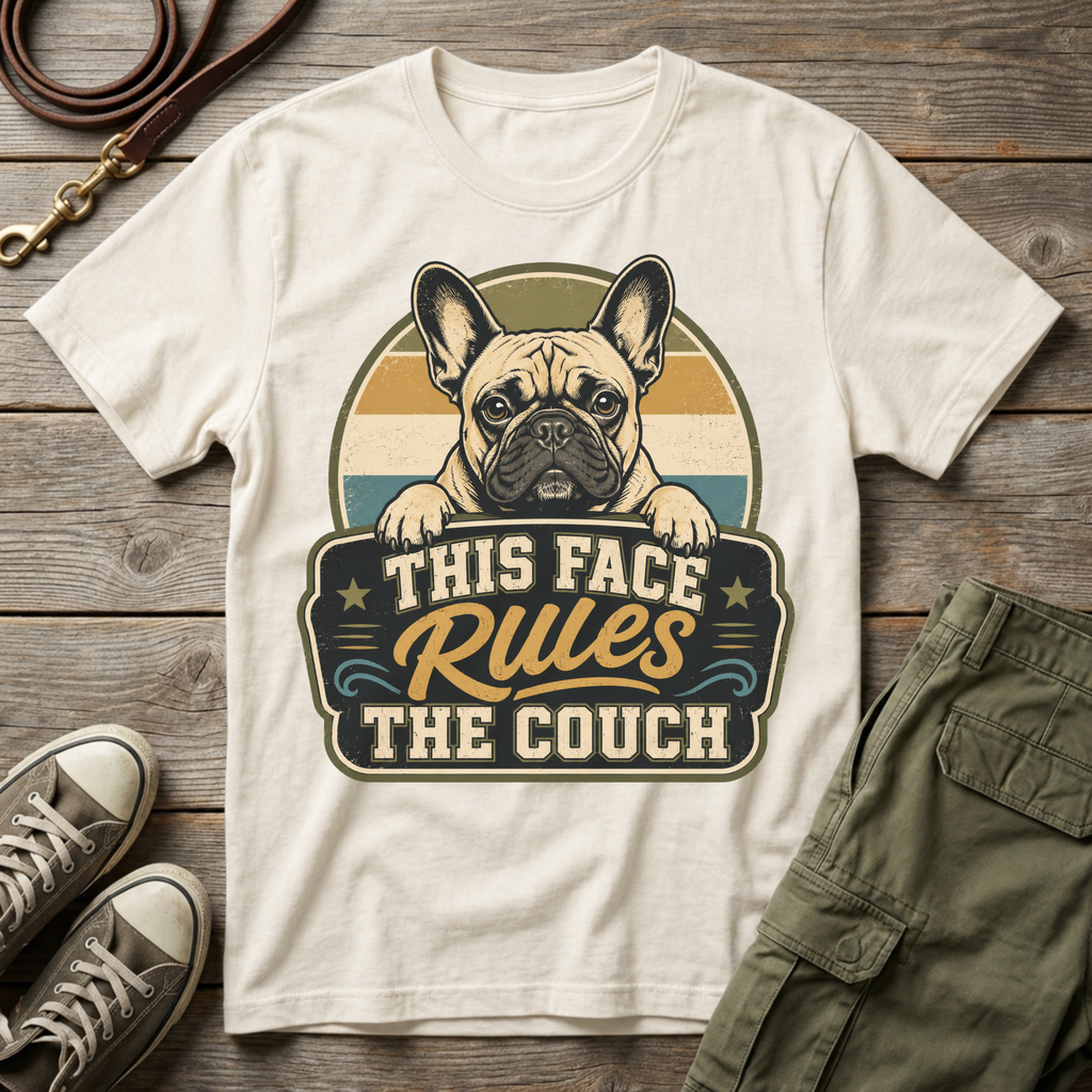 Frenchie Rules The Couch T-Shirt