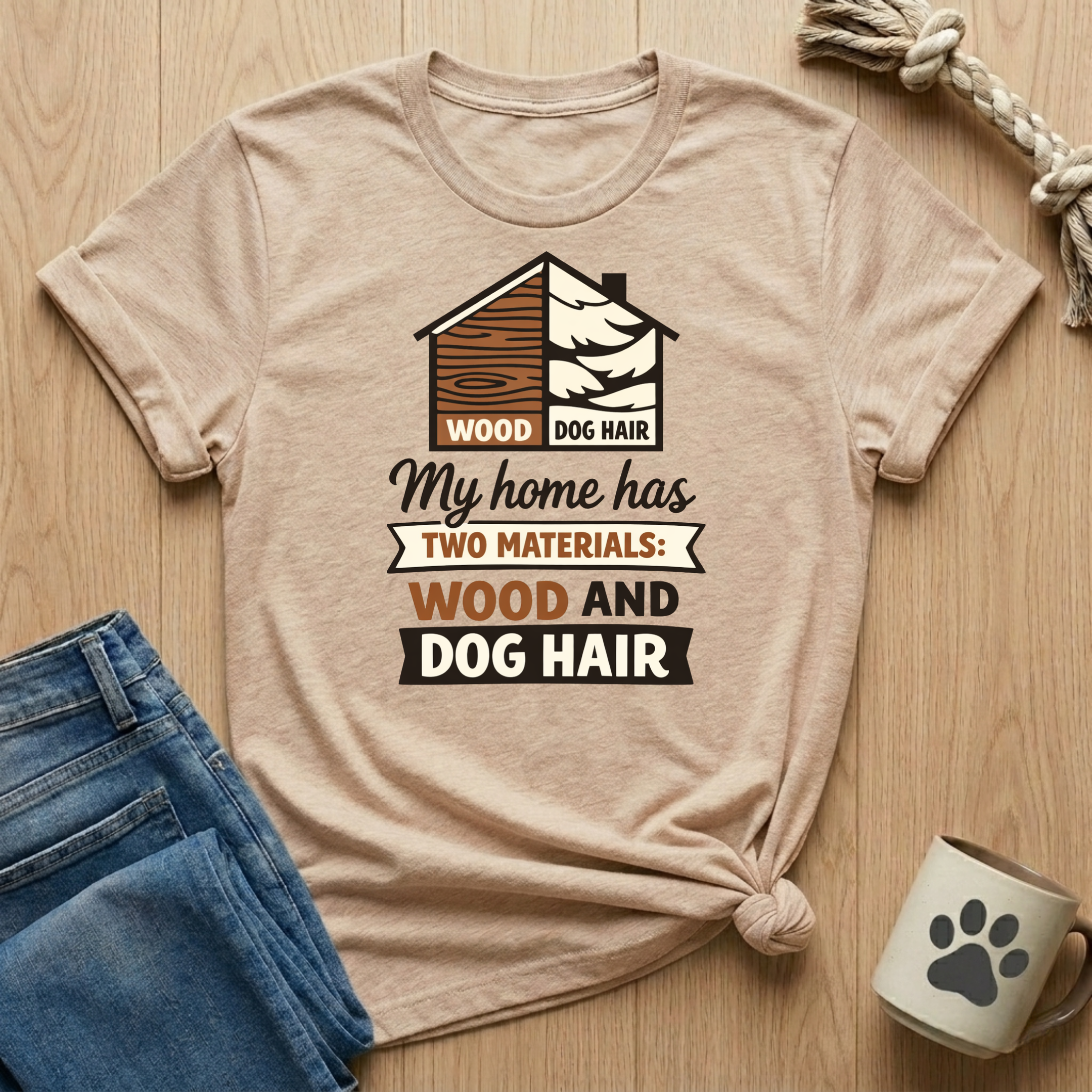 Wood and Dog Hair Home T-Shirt