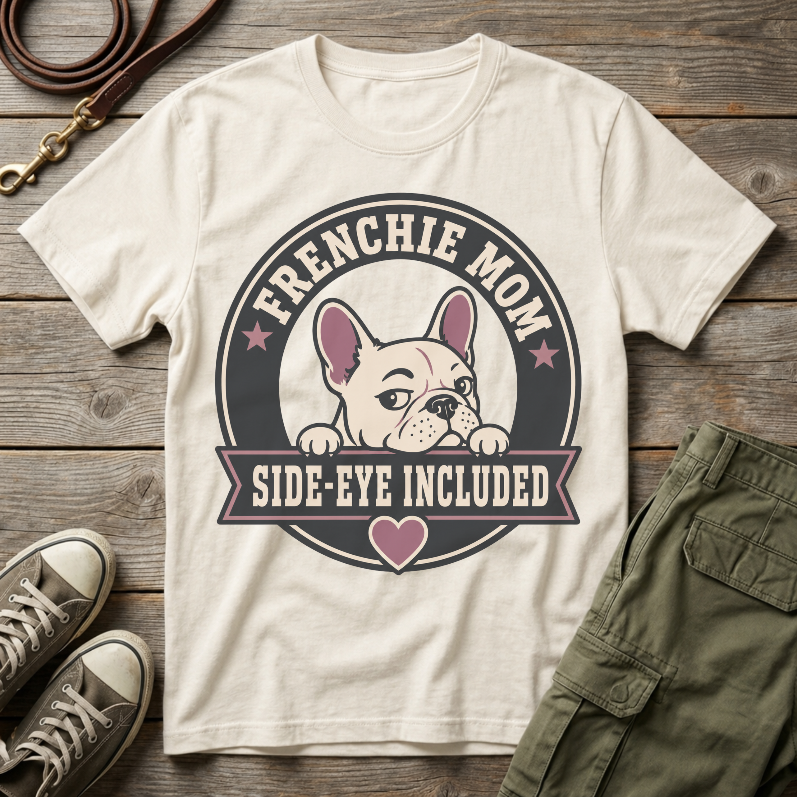 Frenchie Mom Side-eye Included T-Shirt
