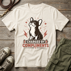 Frenchie Charged By Compliments T-Shirt