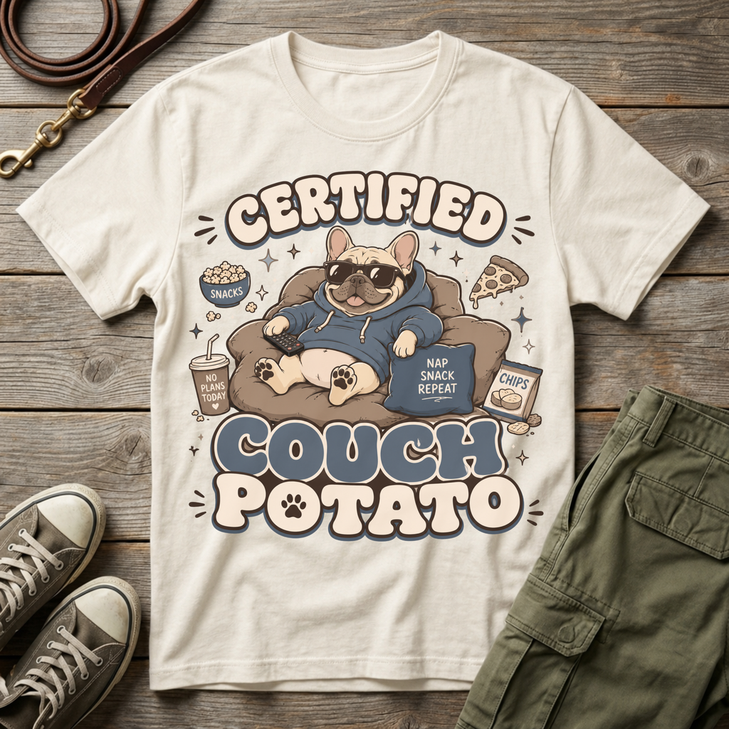 Frenchie Certified Couch Potato T-Shirt