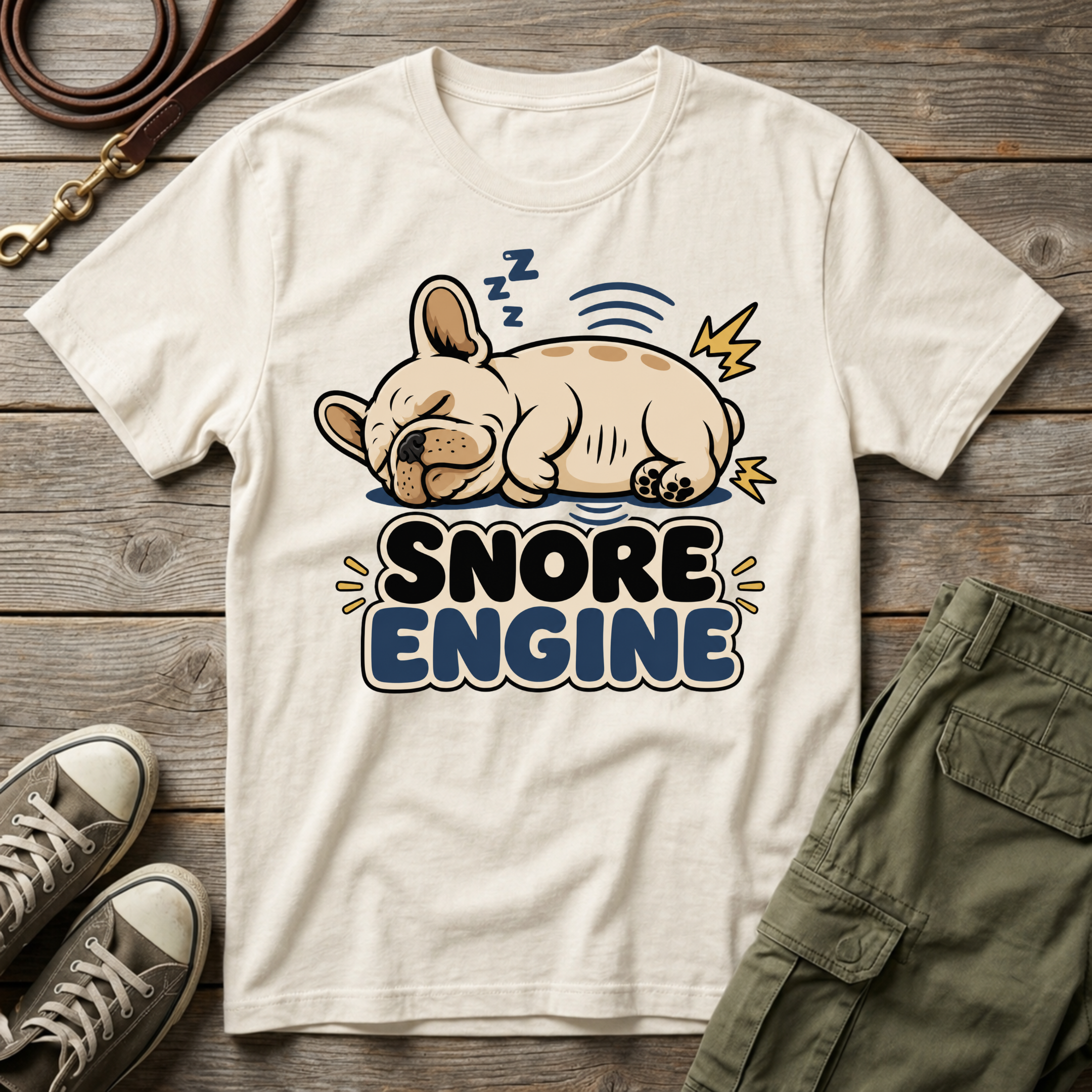 Frenchie Snore Engine T-Shirt