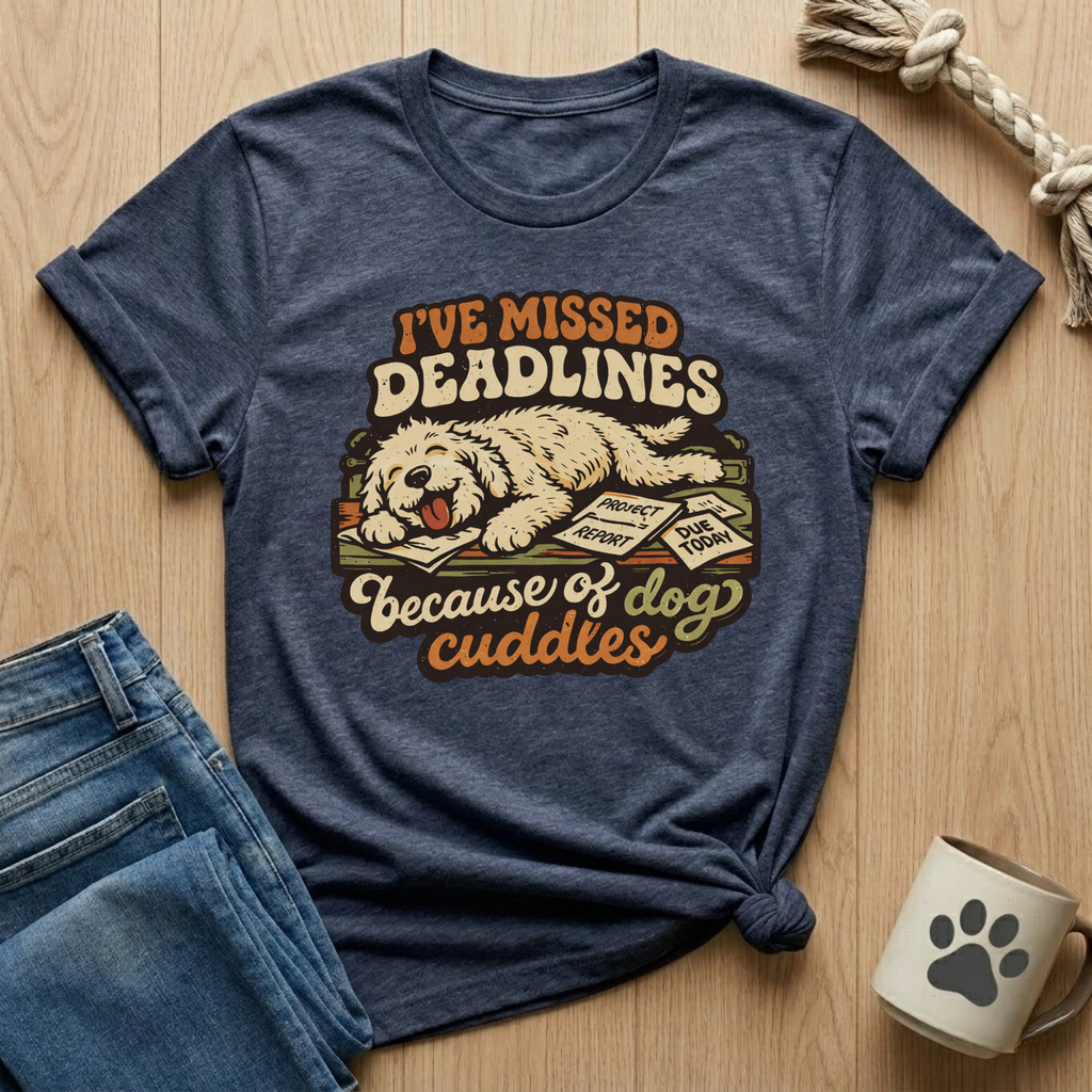 Missed Deadlines - Dog Cuddles  T-Shirt