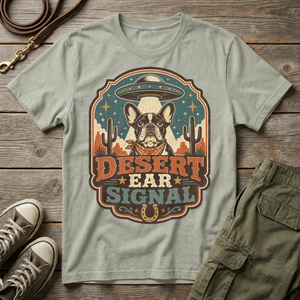 Frenchie Desert Ear Signal T-Shirt