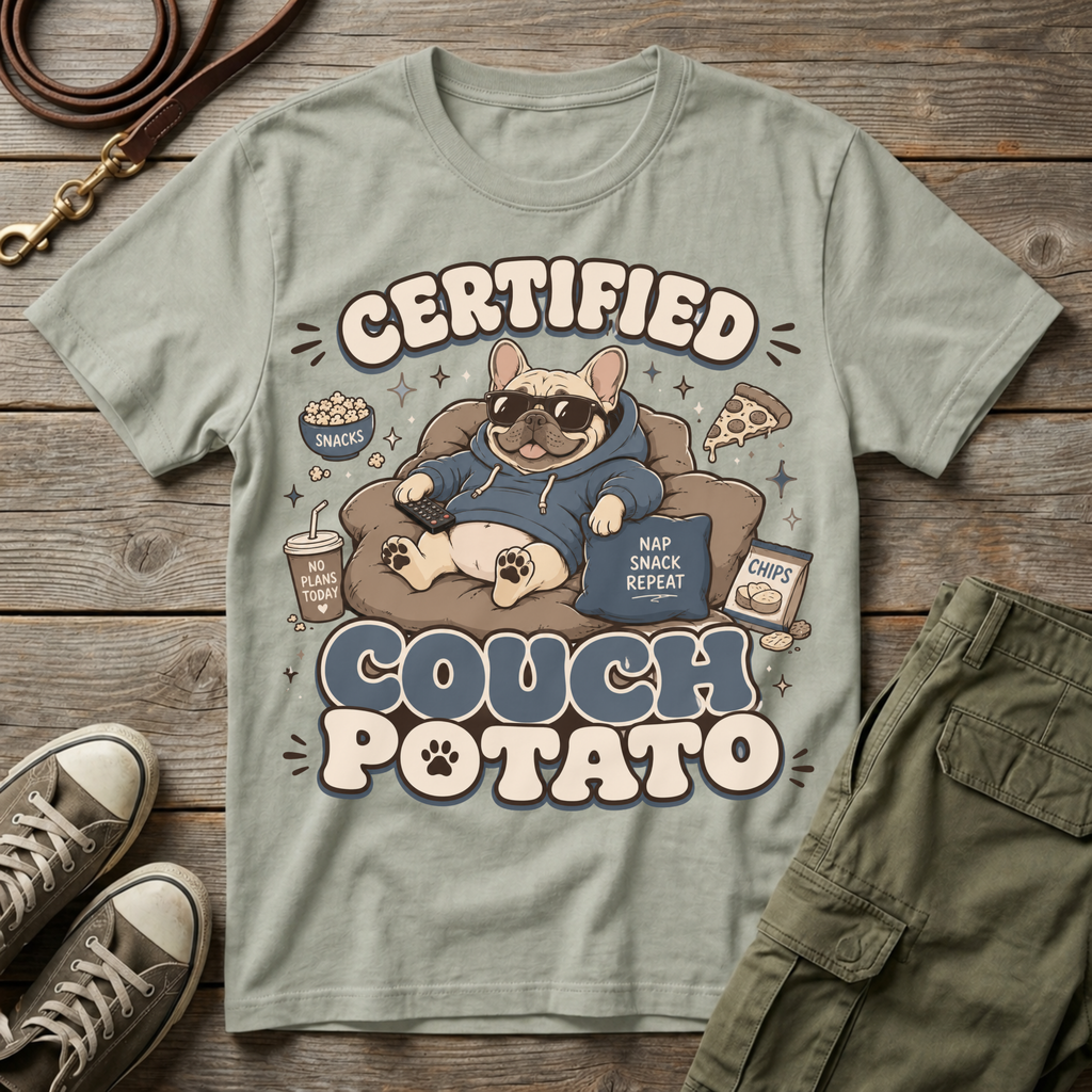 Frenchie Certified Couch Potato T-Shirt