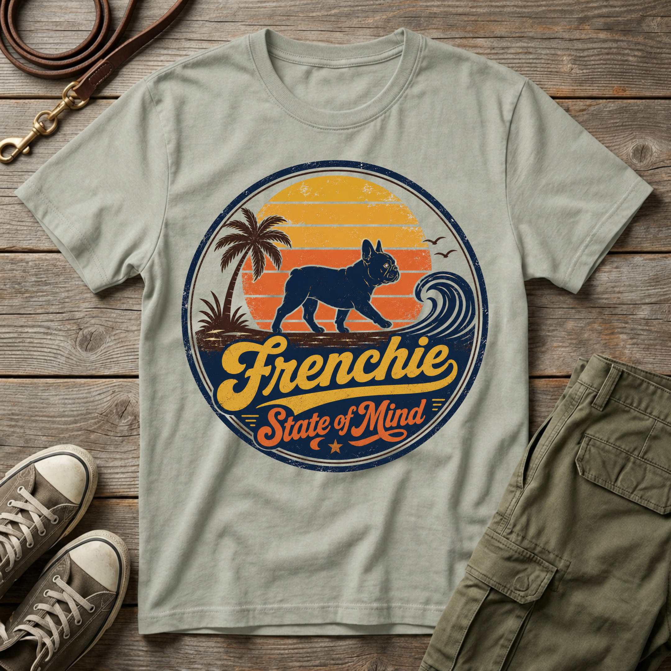 Frenchie State Of Mind Sunset T-Shirt