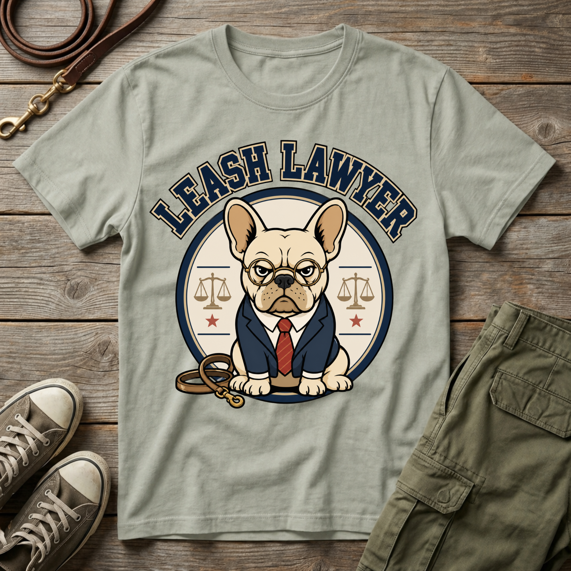 Frenchie Leash Lawyer T-Shirt