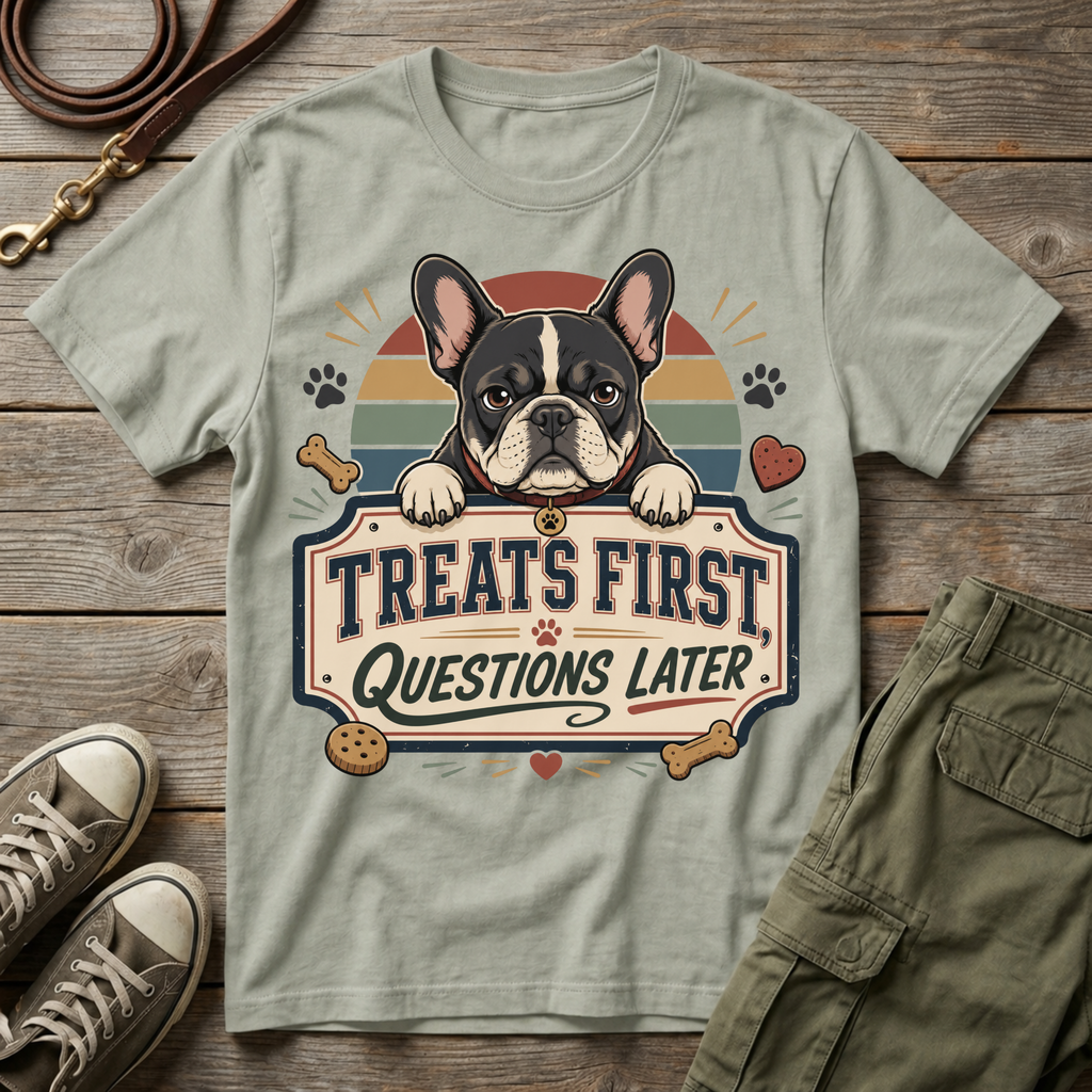 Frenchie: Treats First T-Shirt