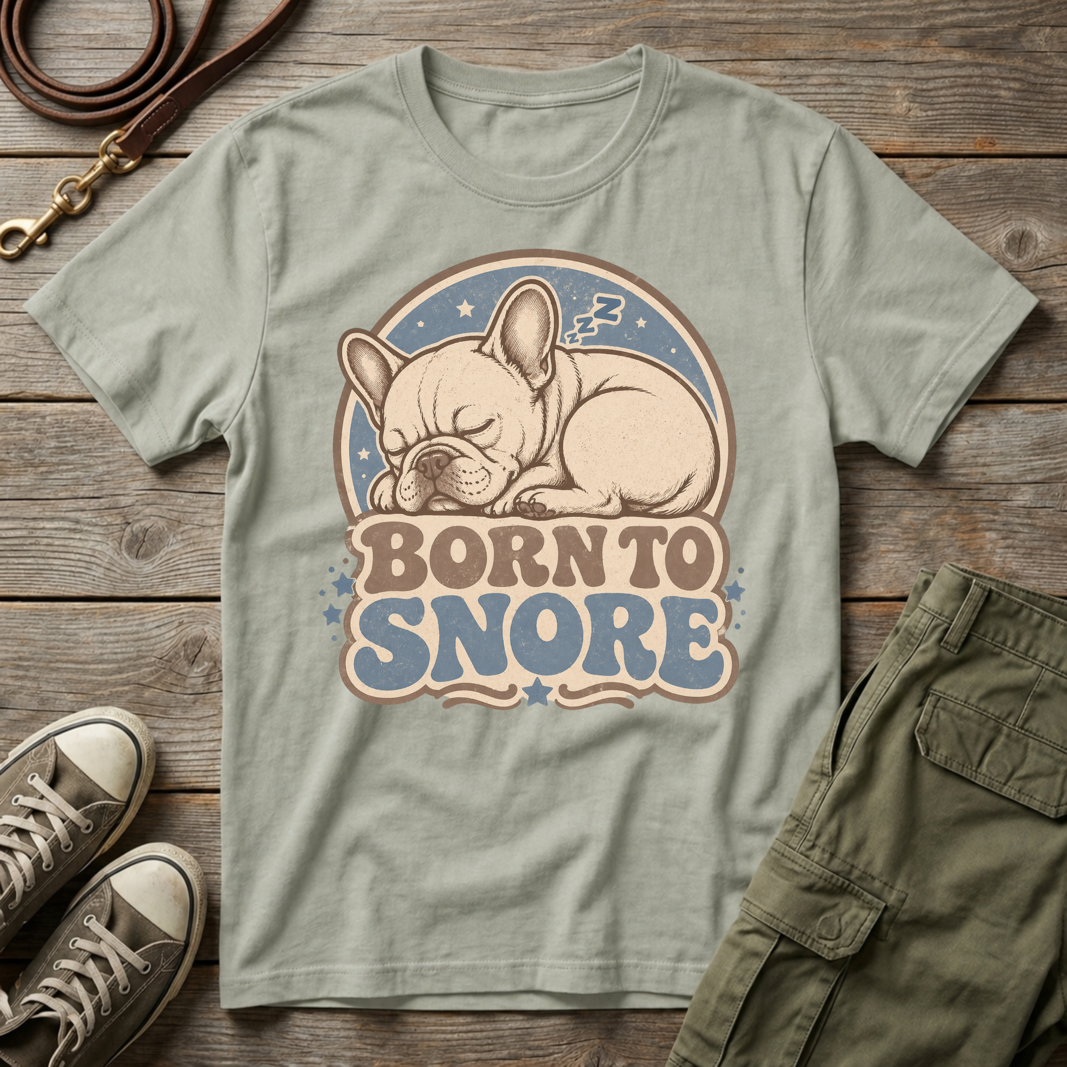 Frenchie Born To Snore T-Shirt