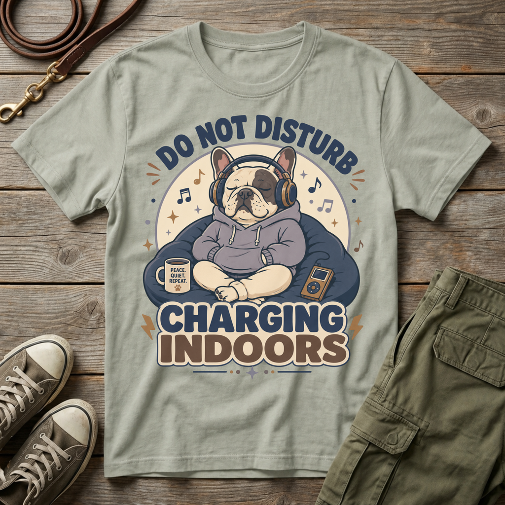 Frenchie Charging Indoors T-Shirt