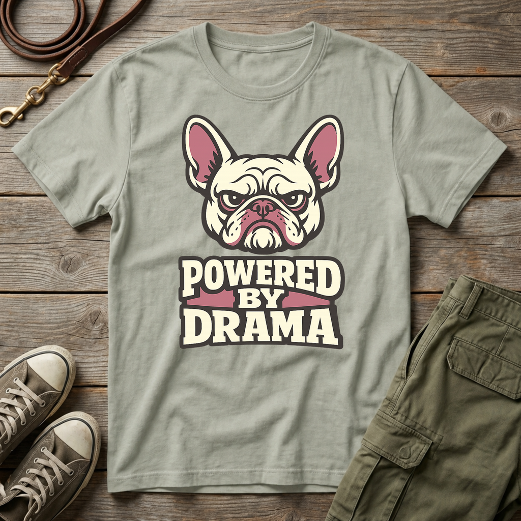 Frenchie Powered By Drama T-Shirt