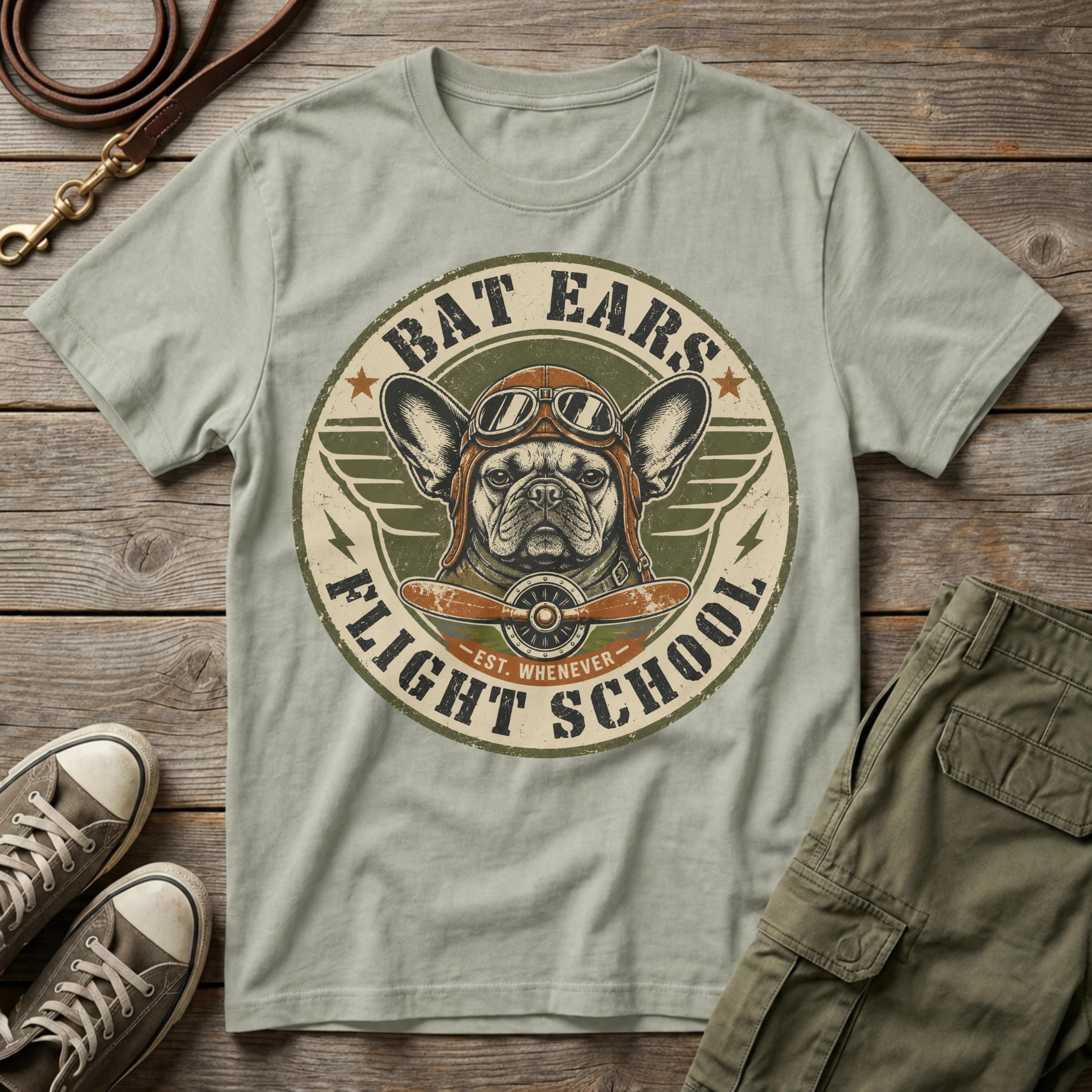 Frenchie Flight School T-Shirt