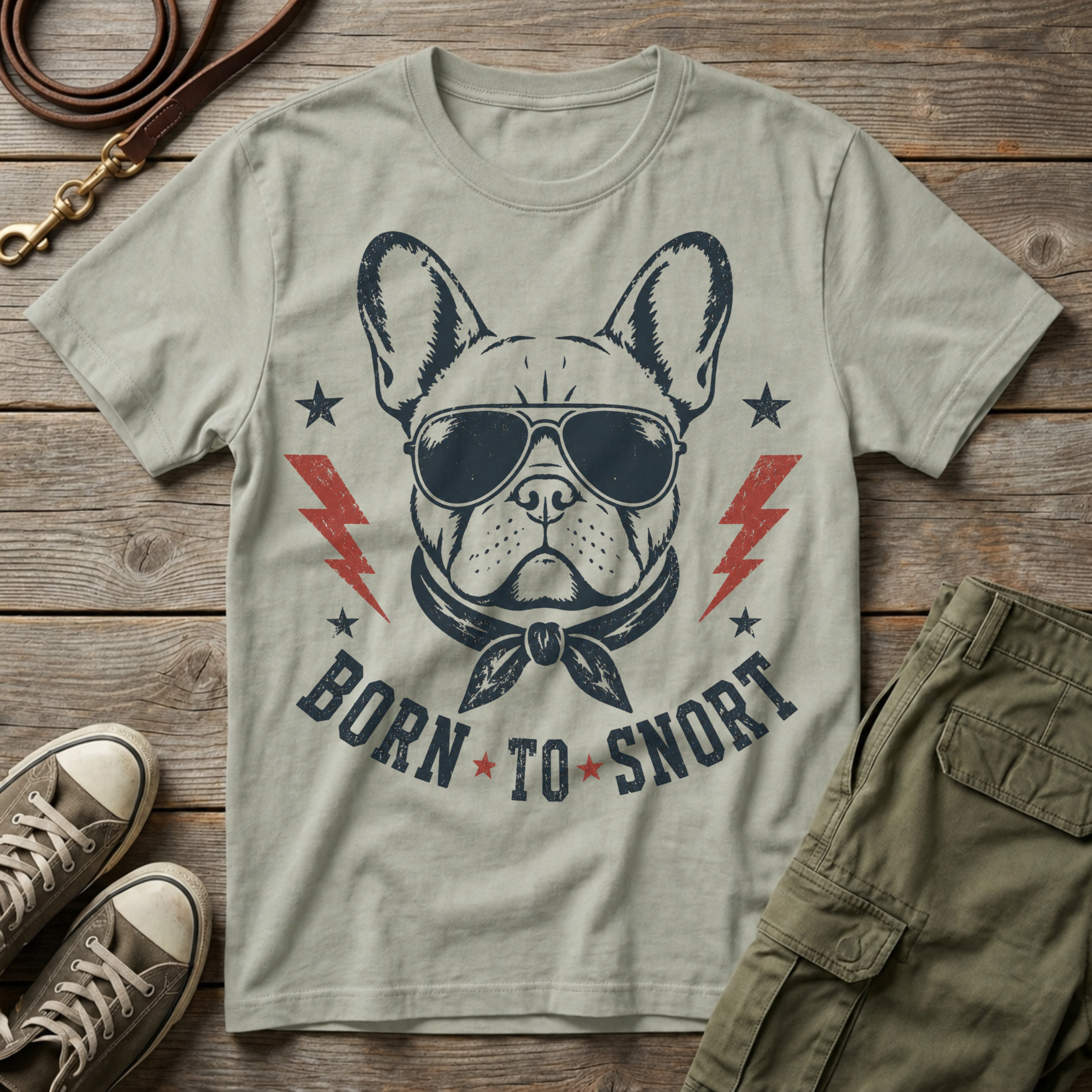 Frenchie Born To Snort T-Shirt