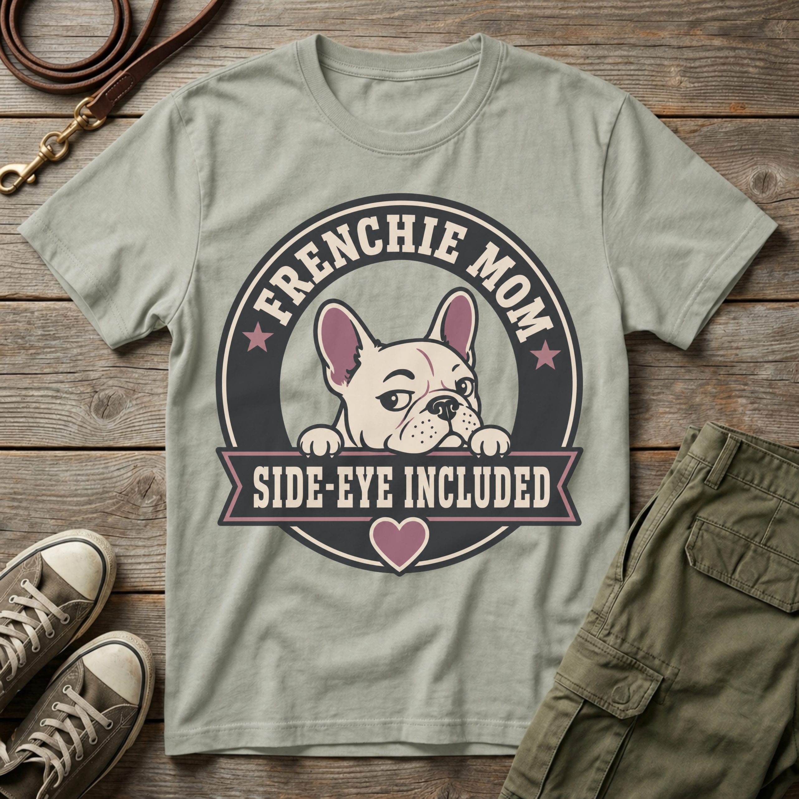 Frenchie Mom Side-eye Included T-Shirt