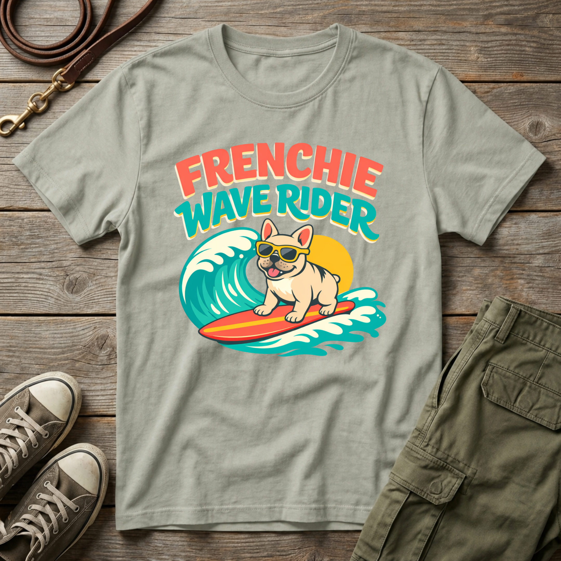 Frenchie Wave Rider T-Shirt