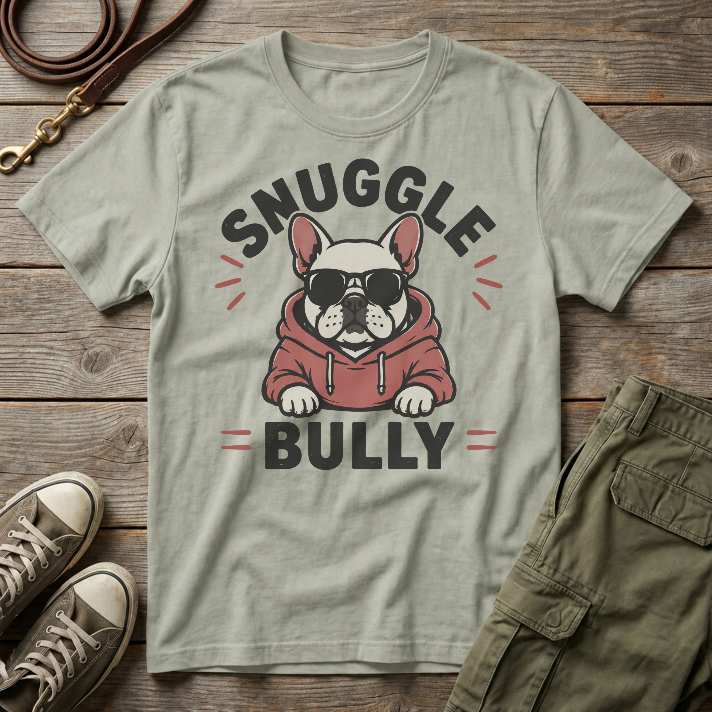 Frenchie Snuggle Bully Sweatshirt T-Shirt